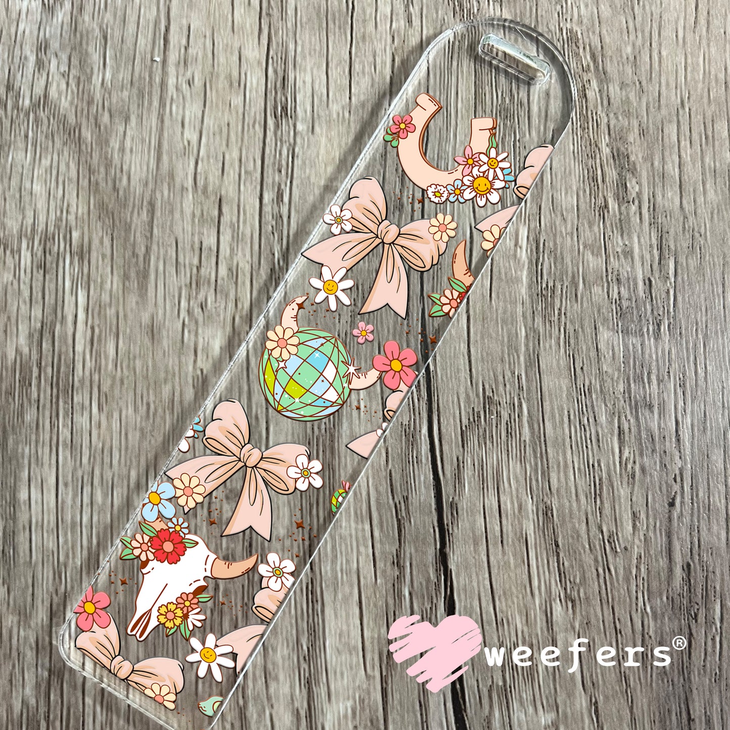 Western Coquette Peach Cowboy UV DTF Cup Wrap - WEEFERS EXCLUSIVE WRAP Bookmark Weefers