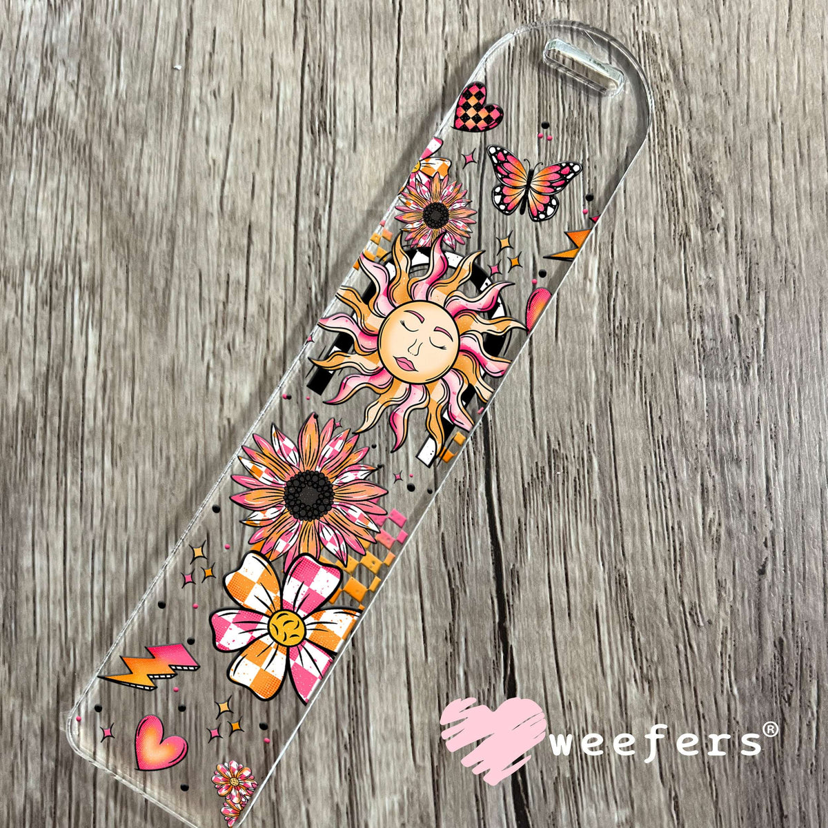 Sun and Flowers Orange and Pink Dreams Cowgirl UV DTF Cup Wrap Bookmark Weefers