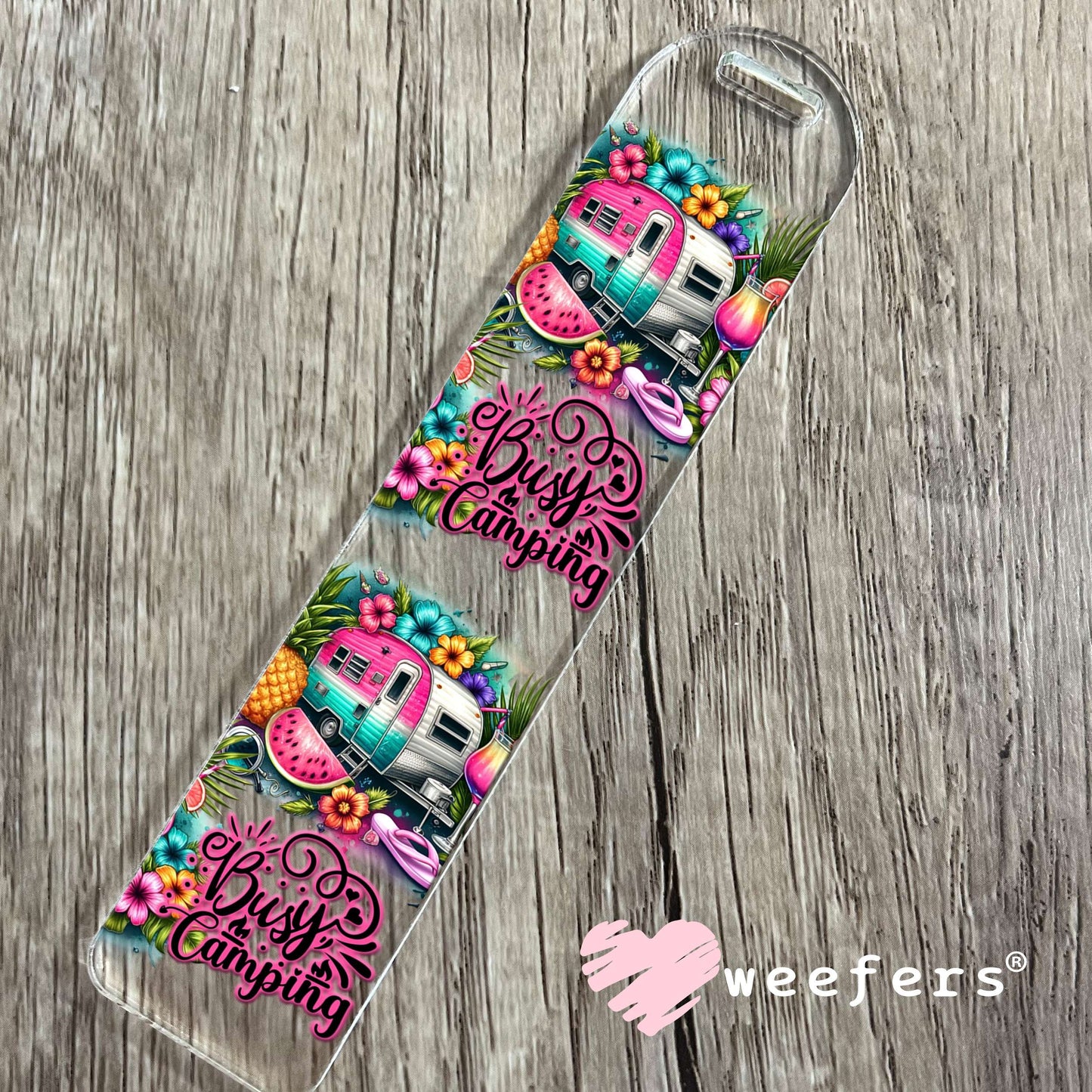 Busy Camping UV DTF Cup Wrap Bookmark Weefers