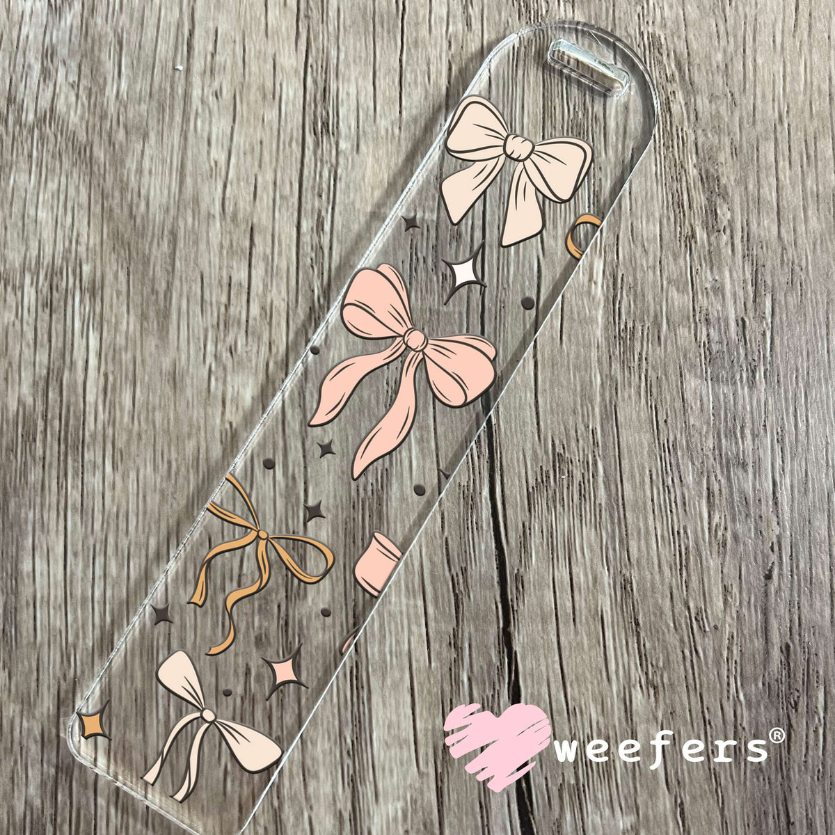 Neutral Coquette Bows UV DTF Cup Wrap Bookmark Weefers