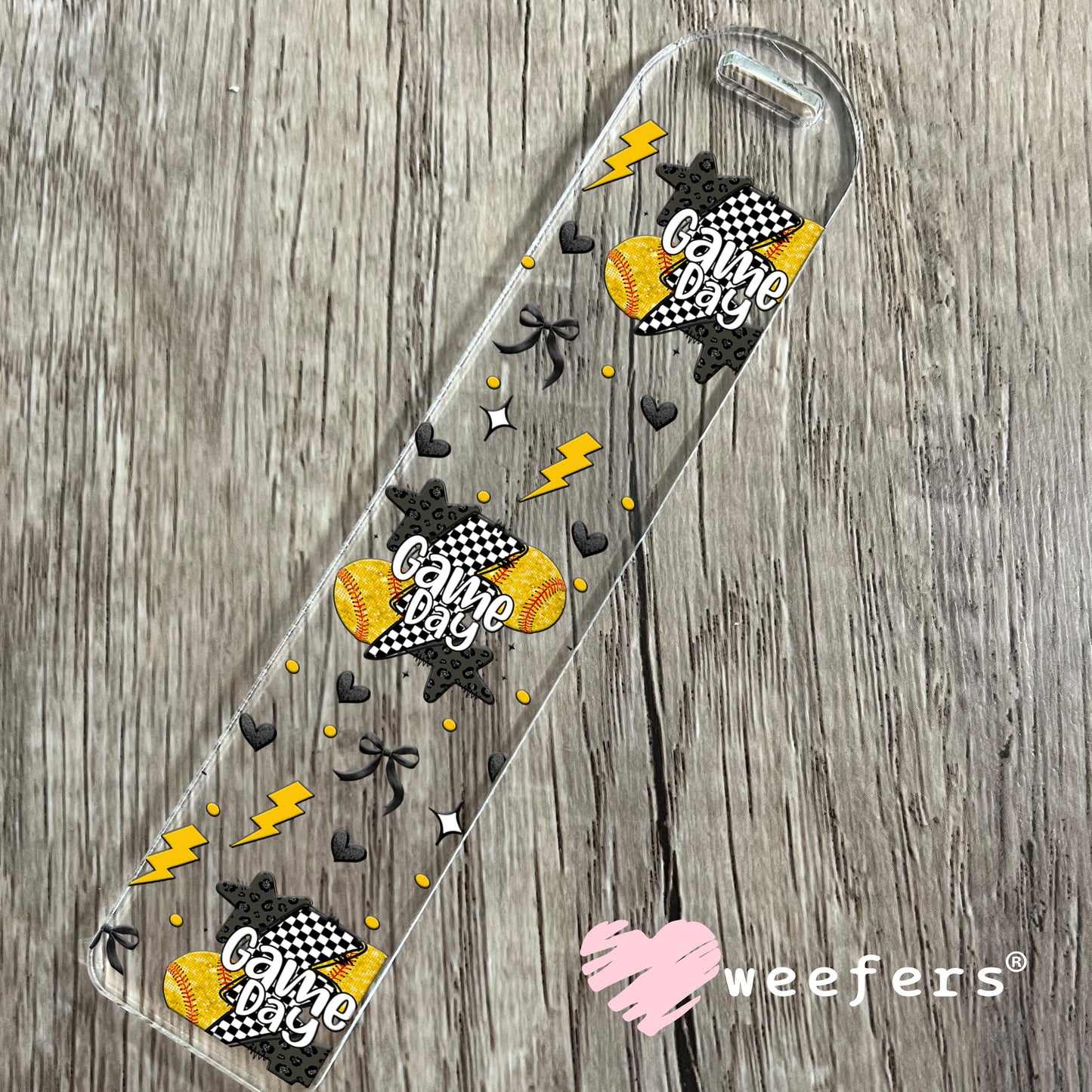 Softball Gameday Lightening Bolts UV DTF Cup Wrap - WEEFERS EXCLUSIVE WRAP Bookmark Weefers
