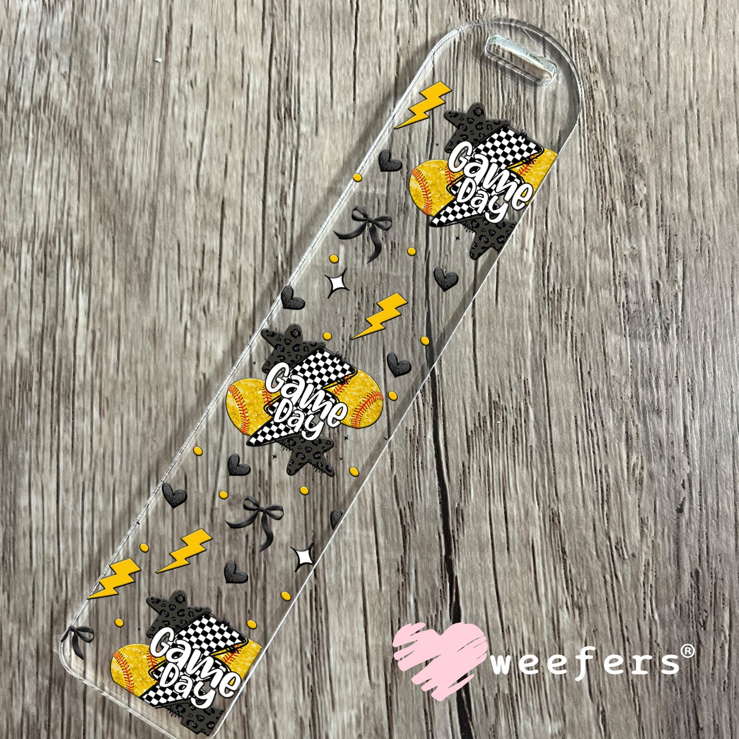 Softball Gameday Lightening Bolts UV DTF Cup Wrap - WEEFERS EXCLUSIVE WRAP Bookmark Weefers