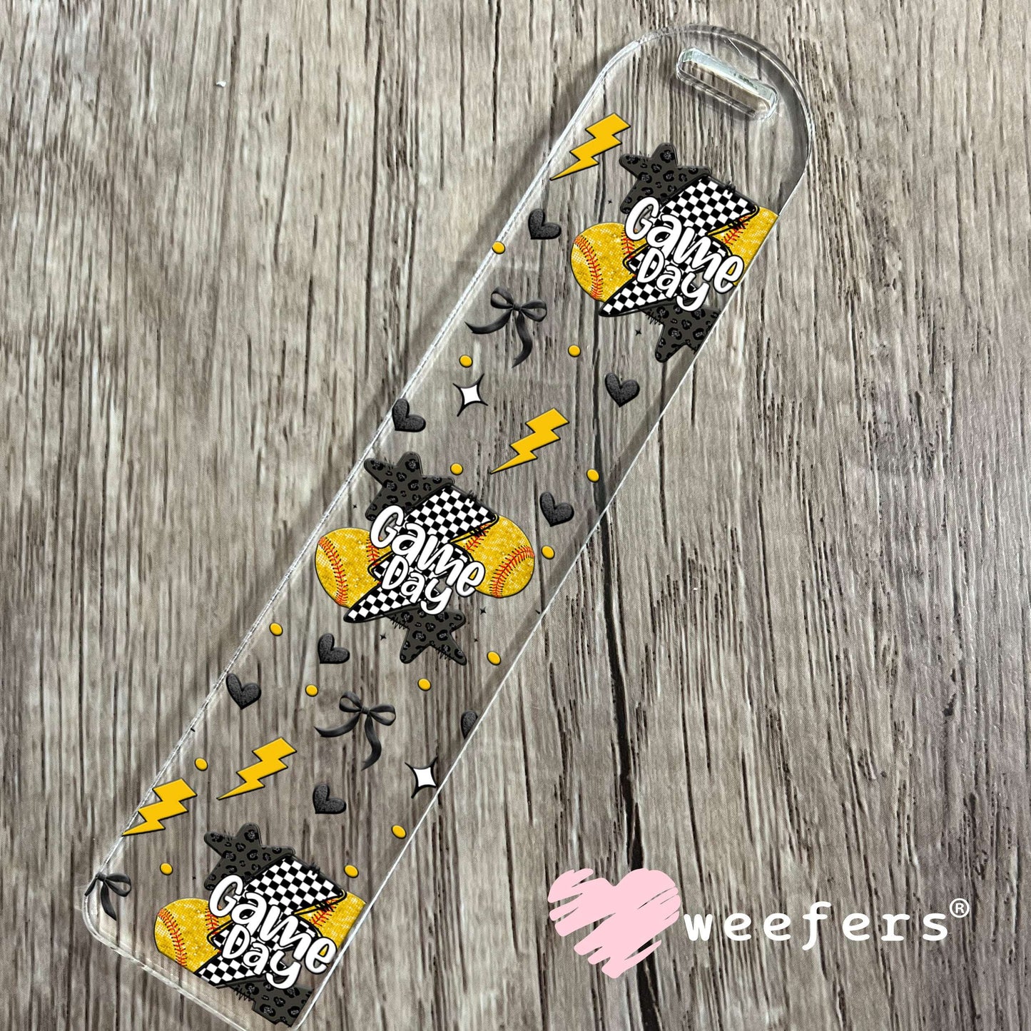 Softball Gameday Lightening Bolts UV DTF Cup Wrap - WEEFERS EXCLUSIVE WRAP Bookmark Weefers