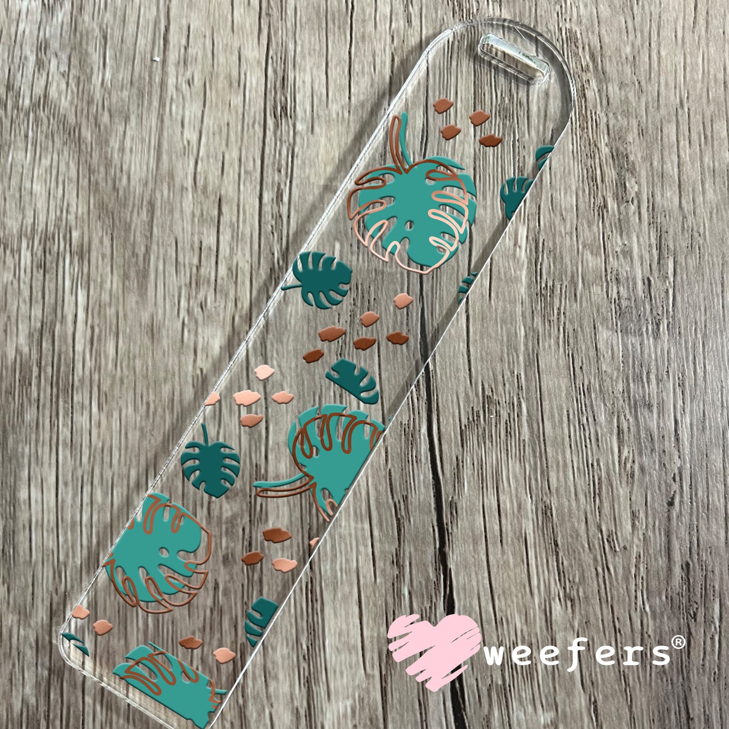 Monstera Leaves Gold UV DTF Cup Wrap Bookmark Weefers