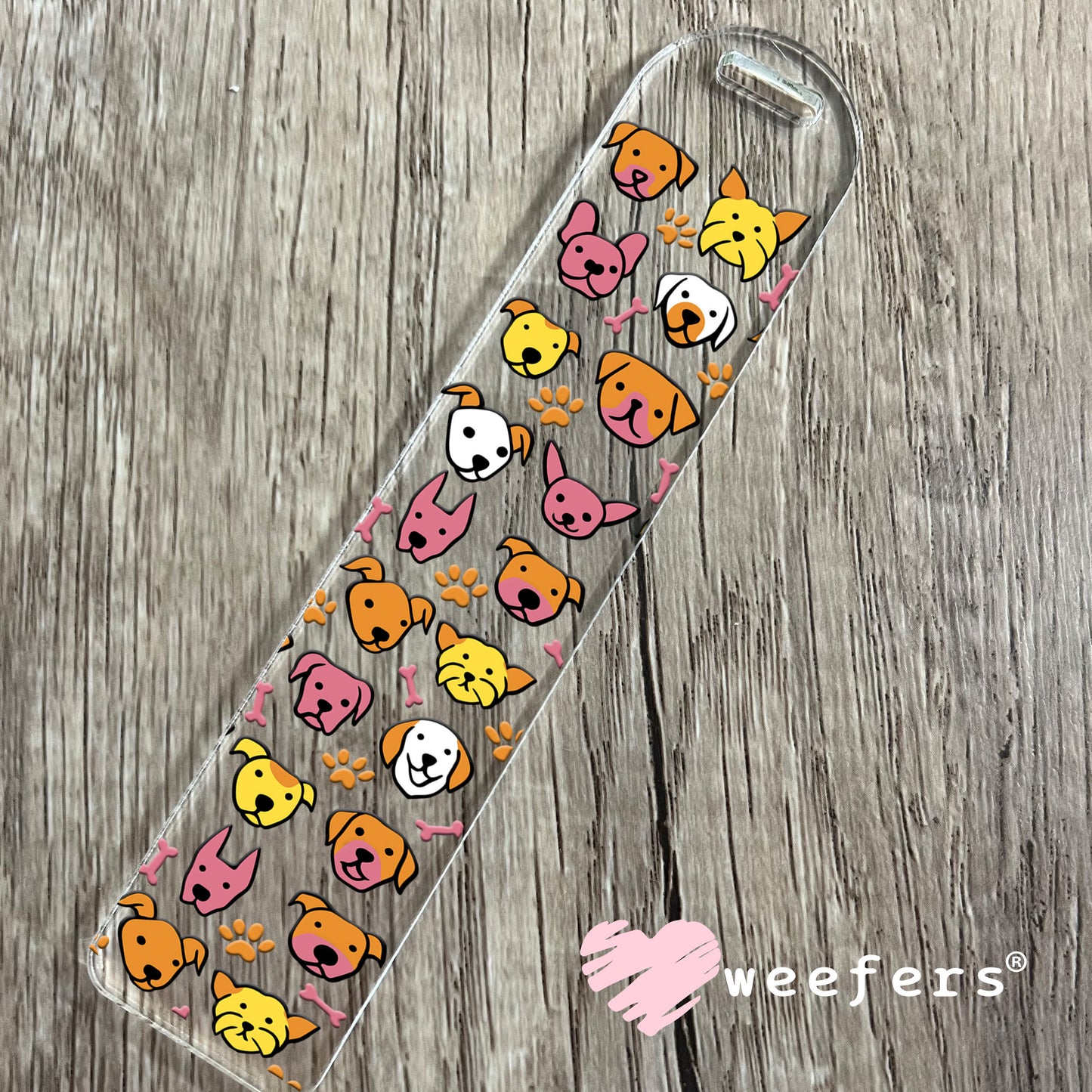 Stacked Dog Faces UV DTF Cup Wrap Bookmark Weefers