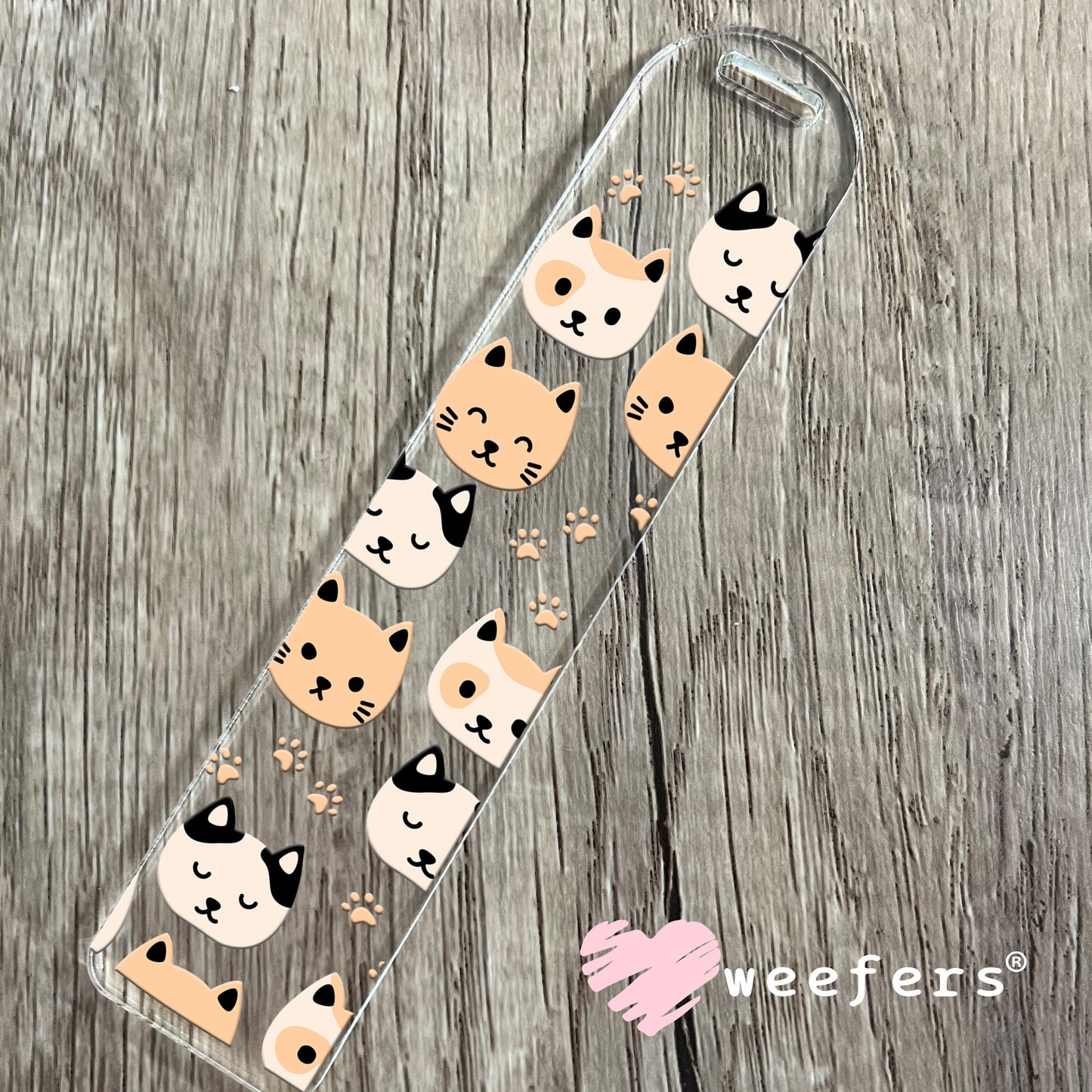 Stacked Cat Faces UV DTF Cup Wrap Bookmark Weefers