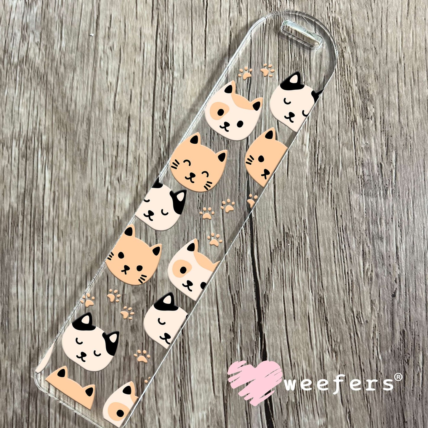 Stacked Cat Faces UV DTF Cup Wrap Bookmark Weefers