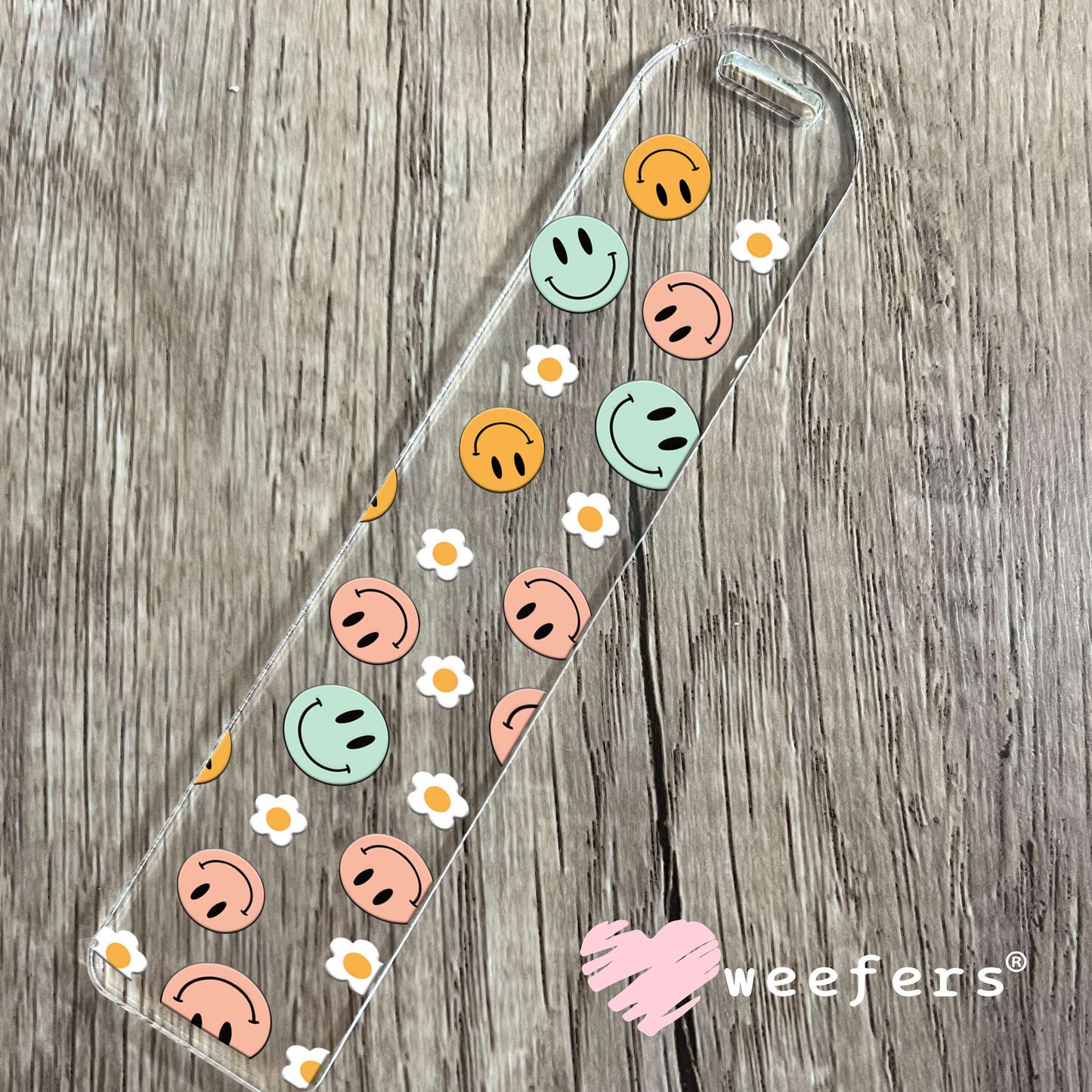 Retro Smile Faces UV DTF Cup Wrap Bookmark Weefers