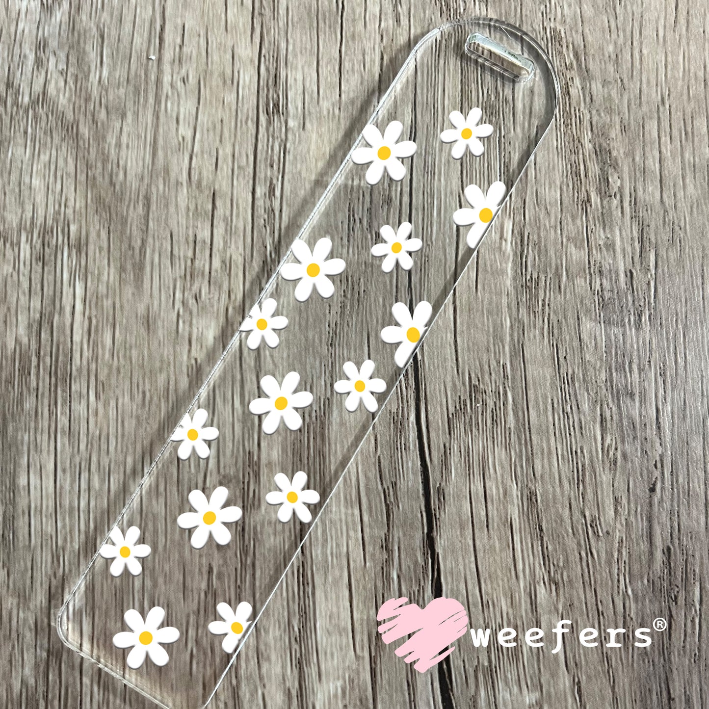 White Daisy Flowers UV DTF Cup Wrap Bookmark Weefers