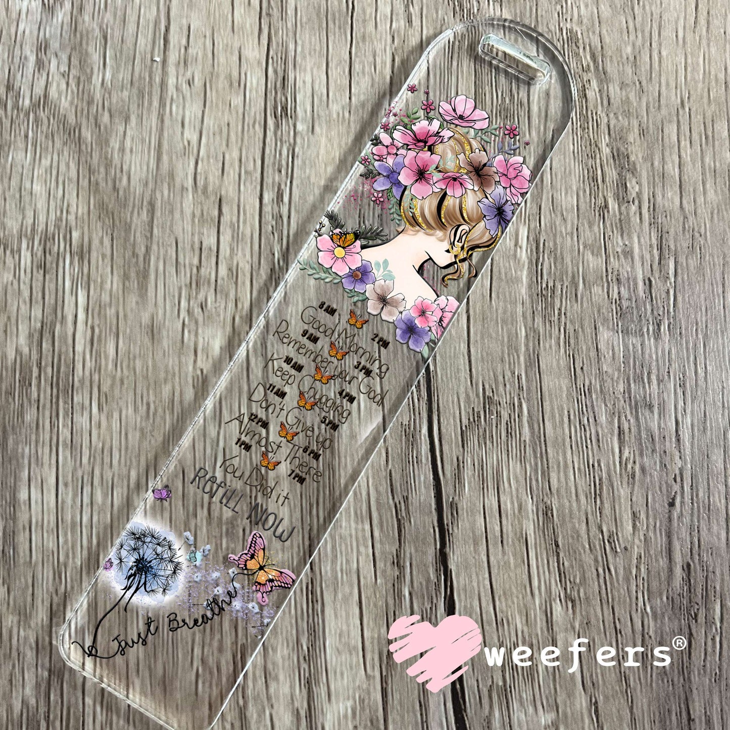 Daily Drink Water Reminder UV DTF Cup Wrap Bookmark Weefers