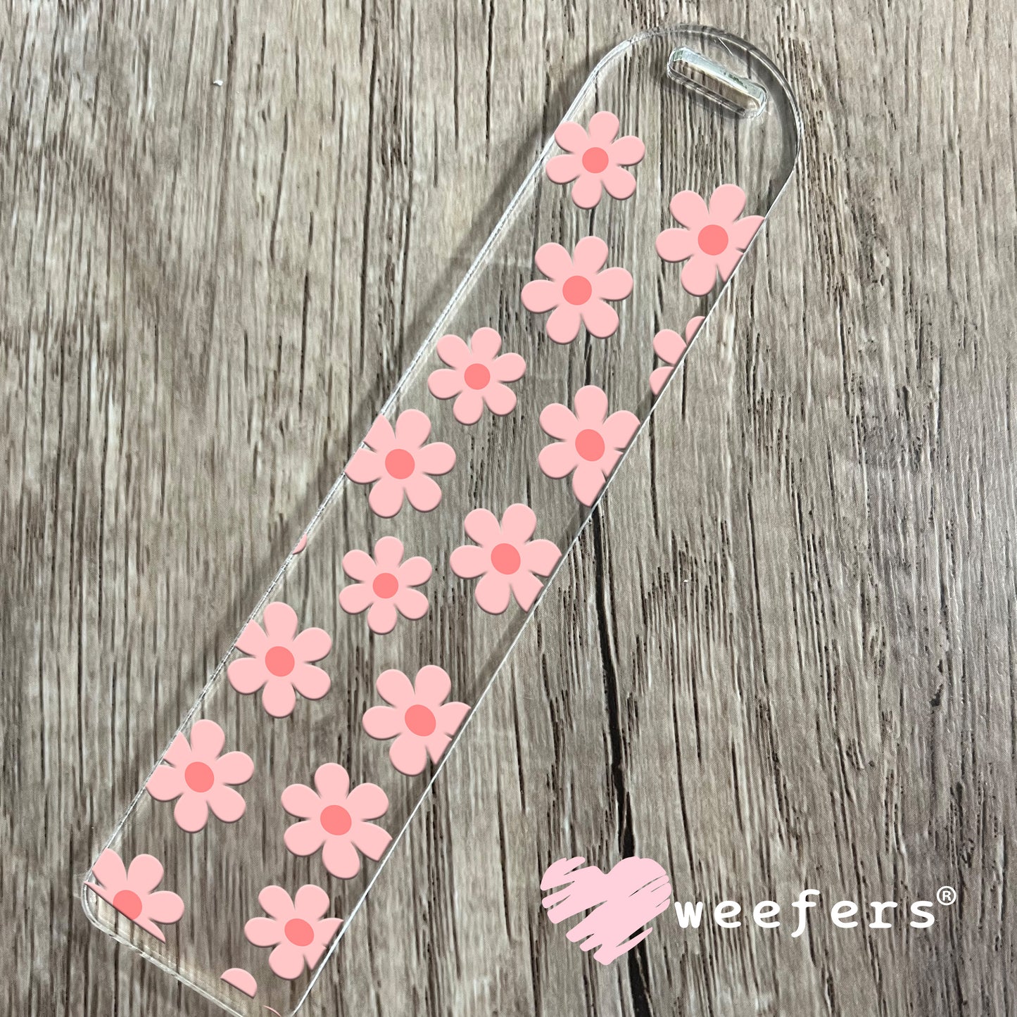 Blush Daisy Flowers UV DTF Cup Wrap Bookmark Weefers