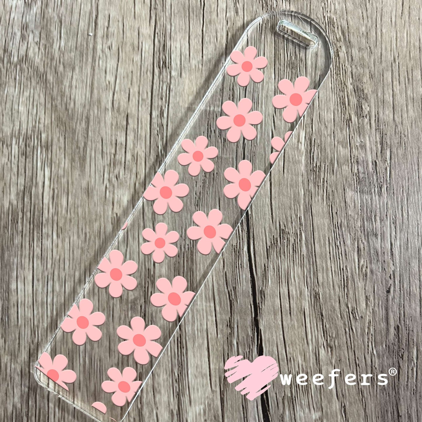 Blush Daisy Flowers UV DTF Cup Wrap Bookmark Weefers