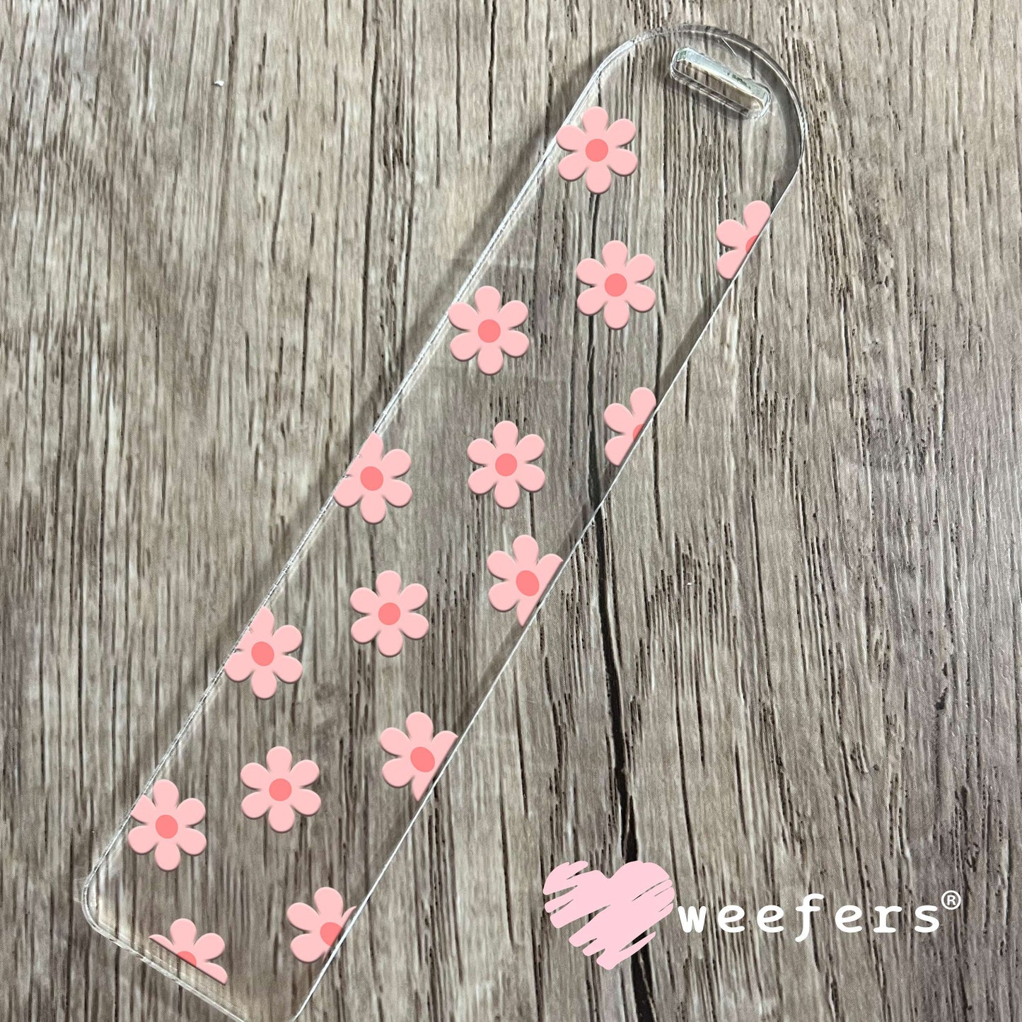 Blush Small Daisy Flowers UV DTF Cup Wrap Bookmark Weefers