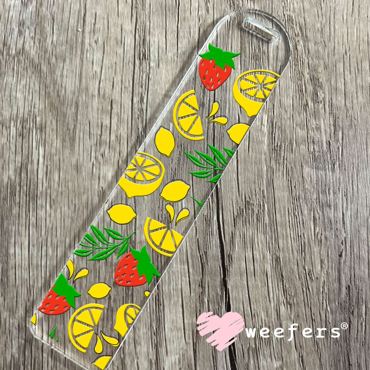 Lemons and Strawberries UV DTF Cup Wrap Bookmark Weefers