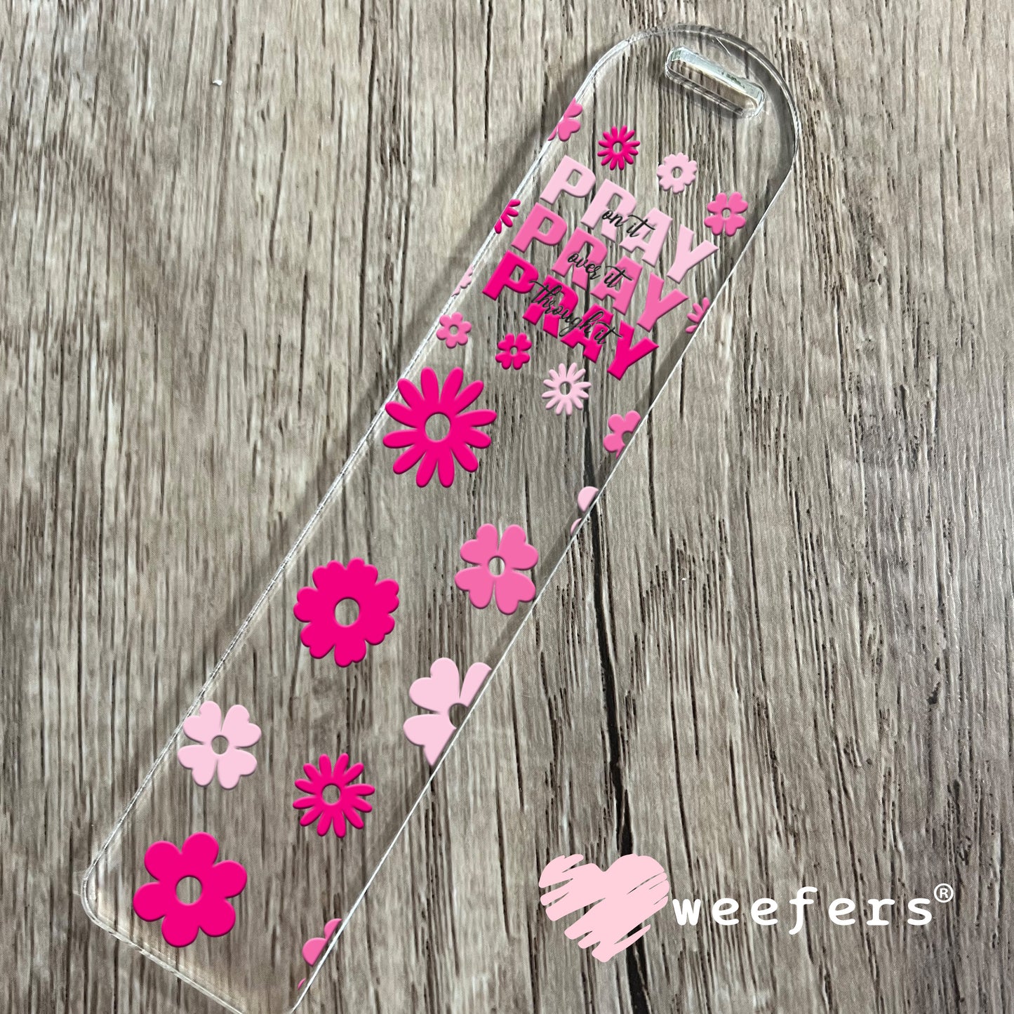 Pray Pray Pray Pink UV DTF Cup Wrap Bookmark Weefers