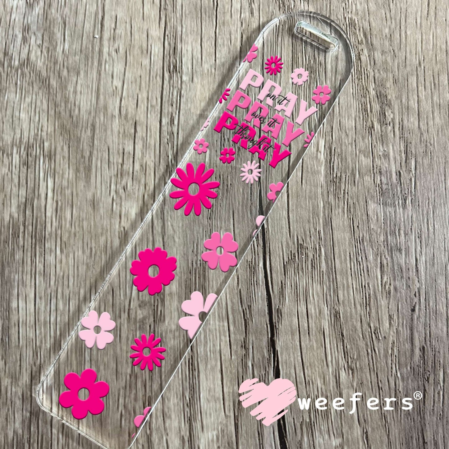 Pray Pray Pray Pink UV DTF Cup Wrap Bookmark Weefers
