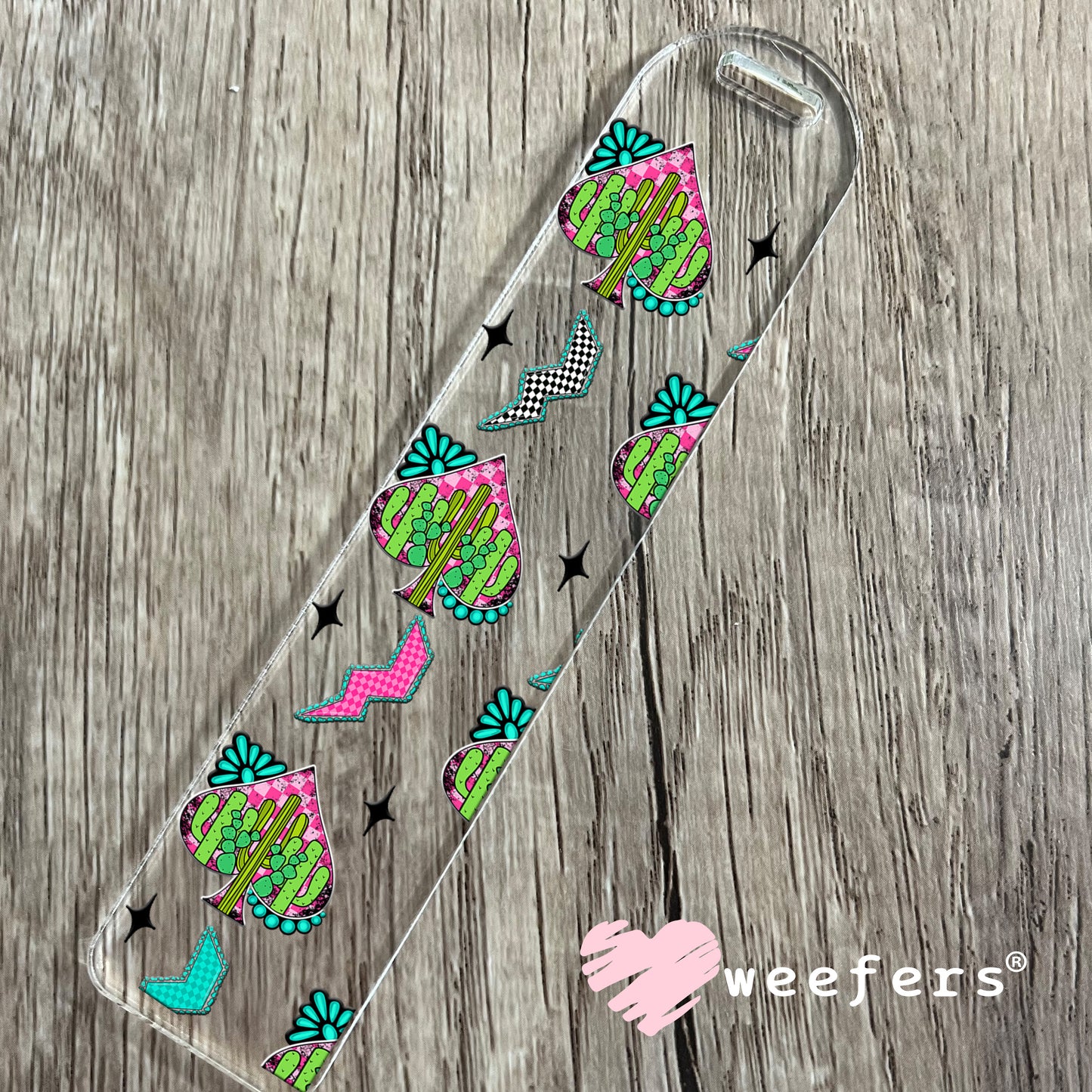 Colorful Desert Spade Turquoise Sidekick UV DTF Cup Wrap - WEEFERS EXCLUSIVE WRAP Bookmark Weefers