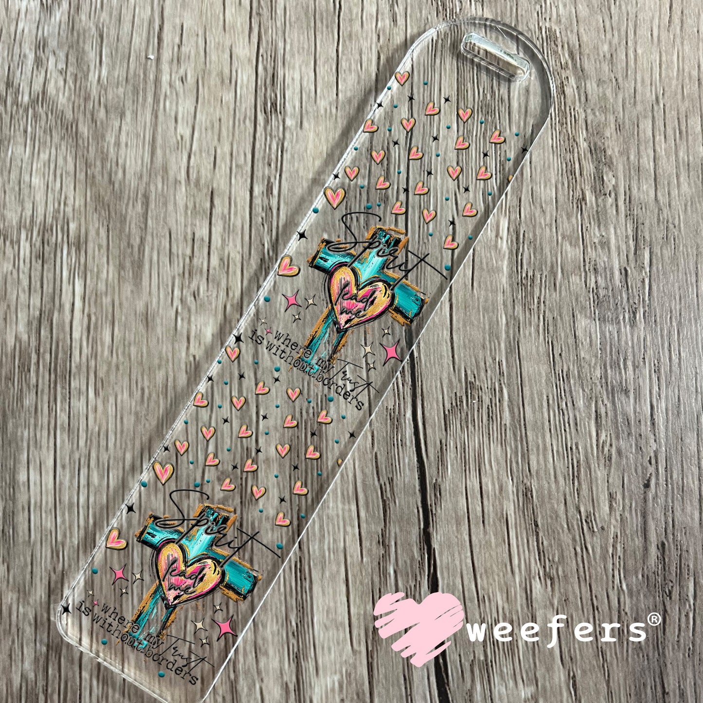 Spirit Lead Me Where my Faith is without Borders UV DTF Cup Wrap - WEEFERS EXCLUSIVE WRAP Bookmark Weefers