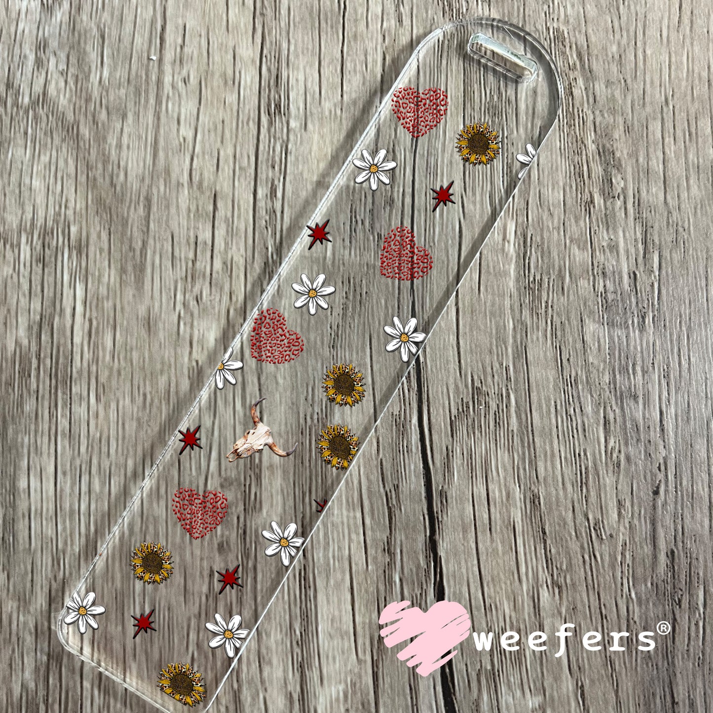 Red Mama Denim Round Sidekick UV DTF Cup Wrap - WEEFERS EXCLUSIVE WRAP Bookmark Weefers