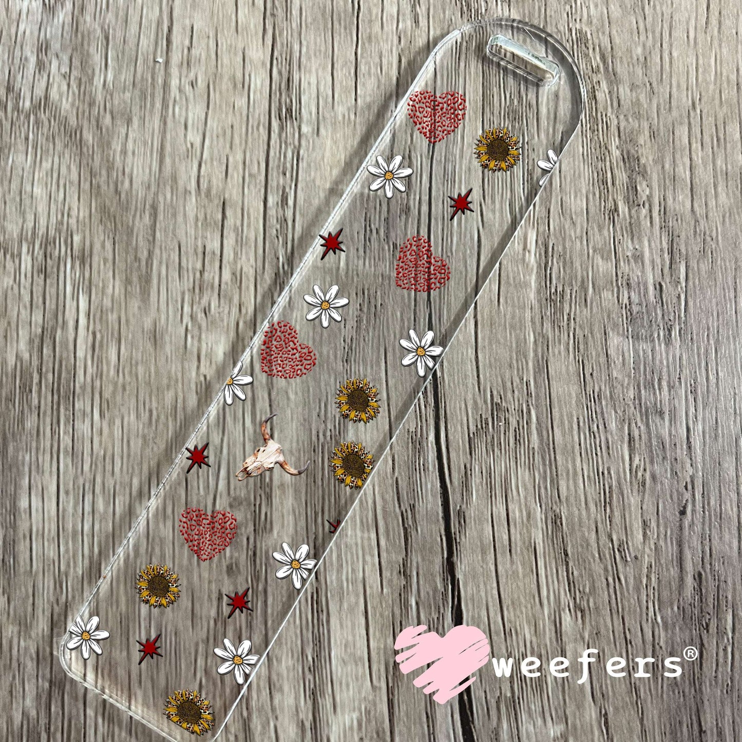 Red Mama Denim Round Sidekick UV DTF Cup Wrap - WEEFERS EXCLUSIVE WRAP Bookmark Weefers