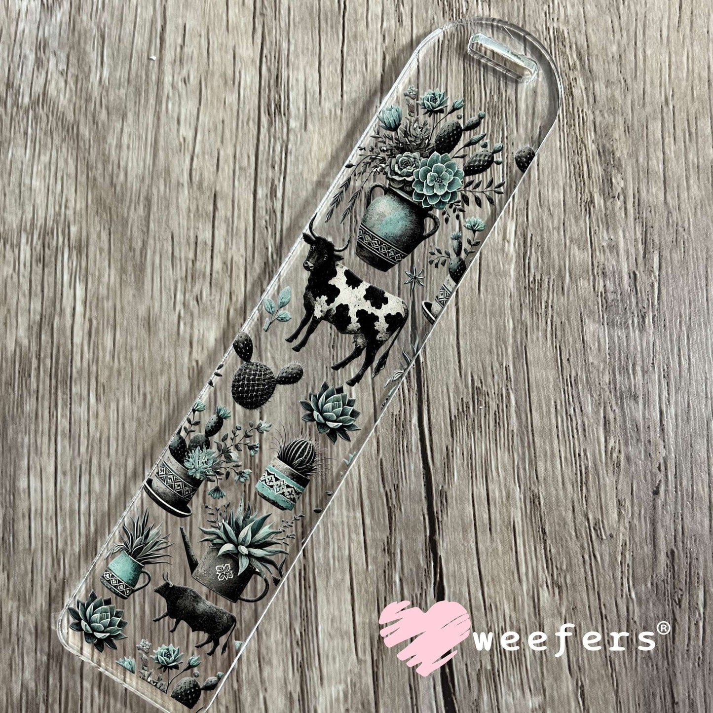 Cows and Succulents UV DTF Cup Wrap Bookmark Weefers