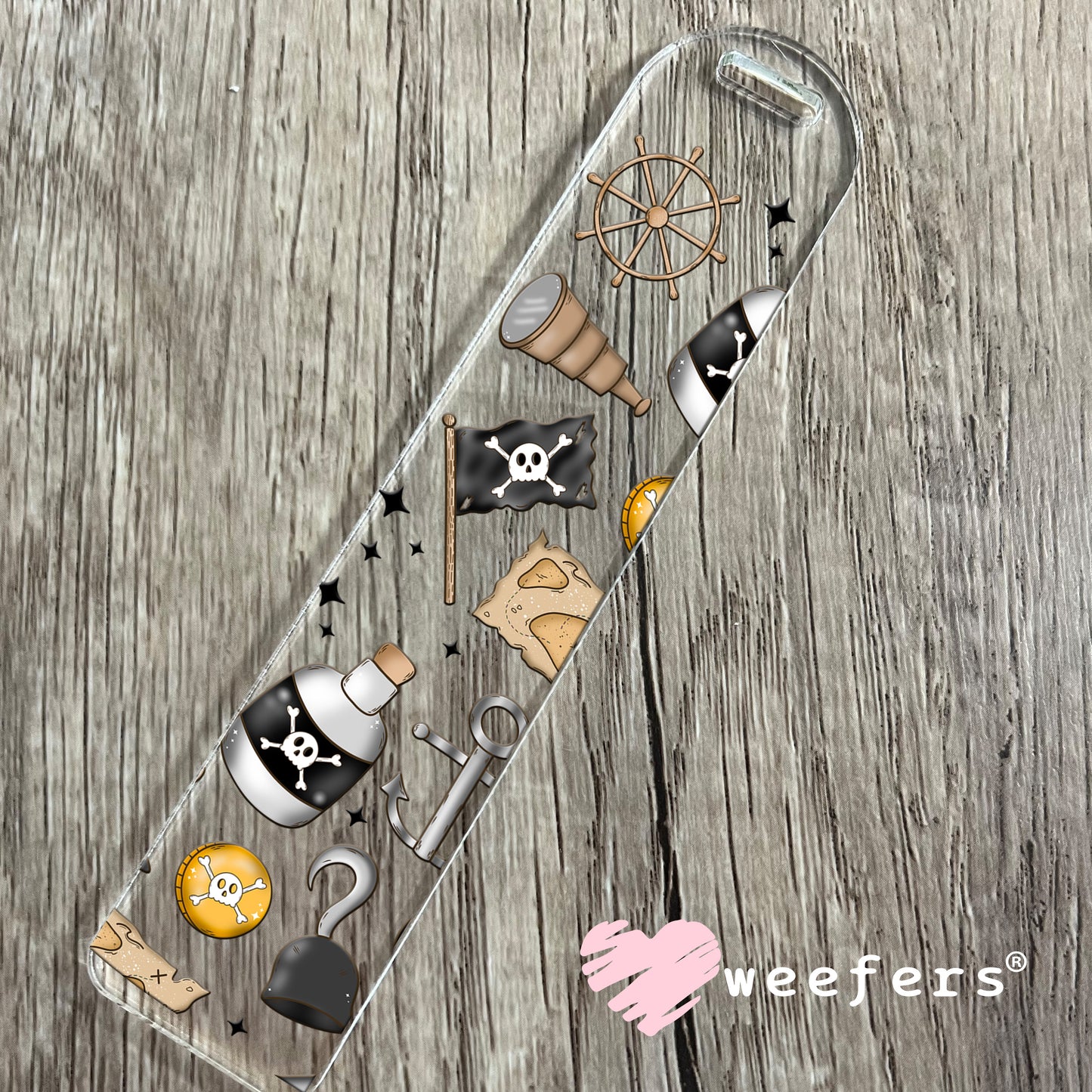 Pirate's Favorite Things UV DTF Cup Wrap Bookmark Weefers
