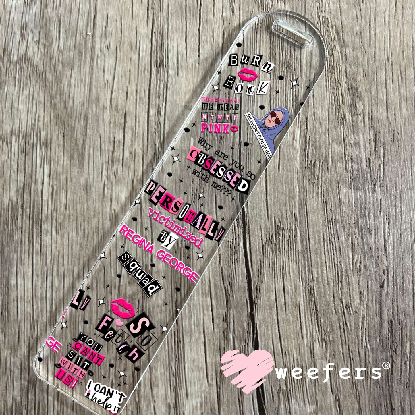 Personally Victimized by Regina George MG Burn Book UV DTF Cup Wrap - Weefers® Exclusive Bookmark Weefers