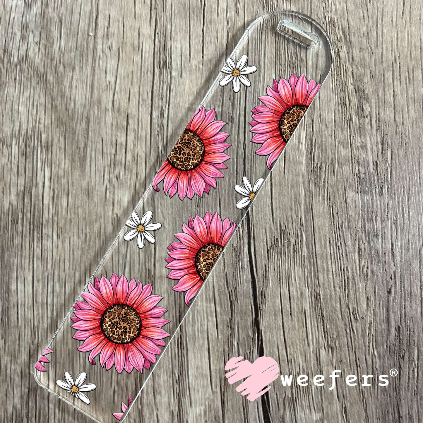 Pink Sunflowers UV DTF Cup Wrap - WEEFERS EXCLUSIVE WRAP Bookmark Weefers