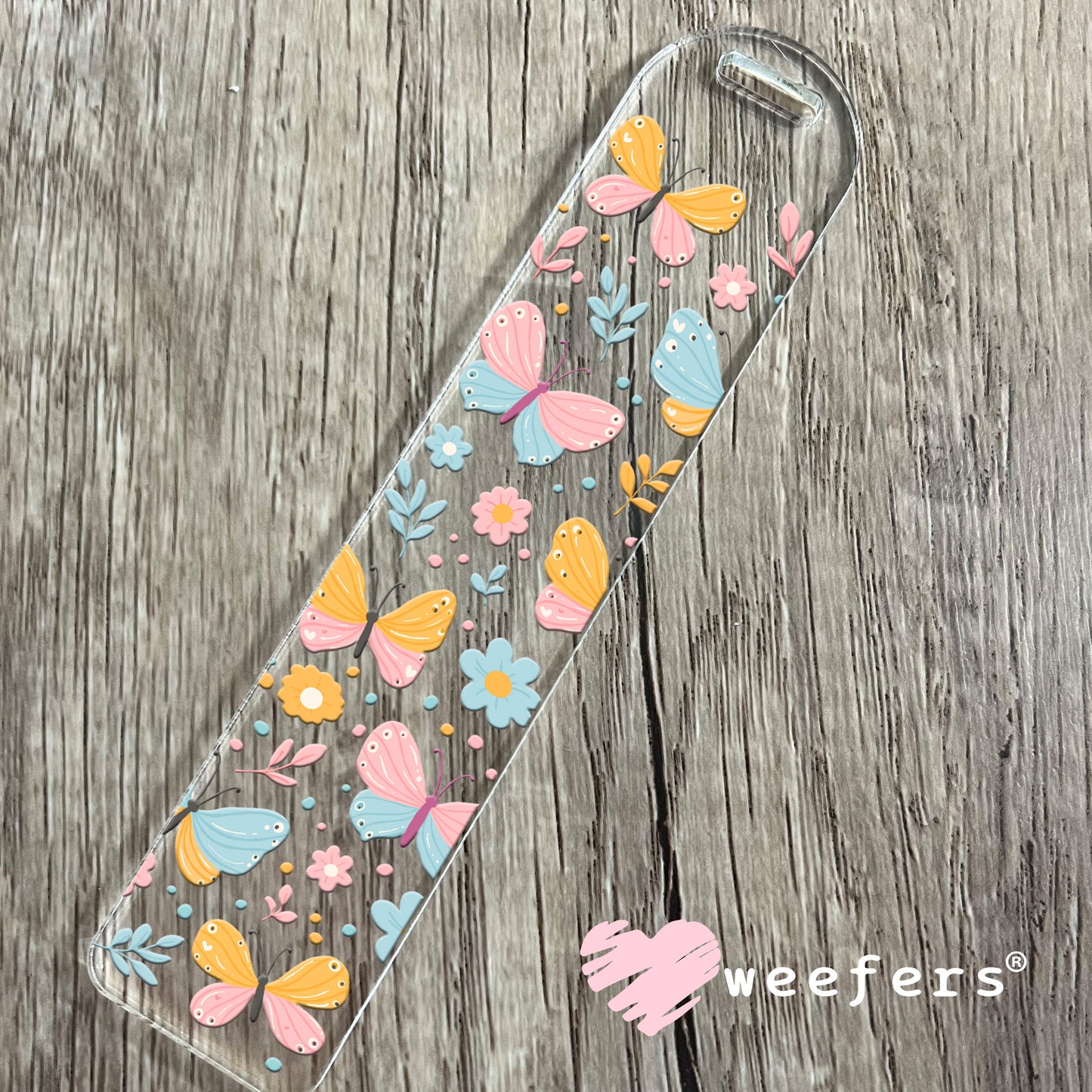 Blue and Orange Butterflies UV DTF Cup Wrap Bookmark Weefers