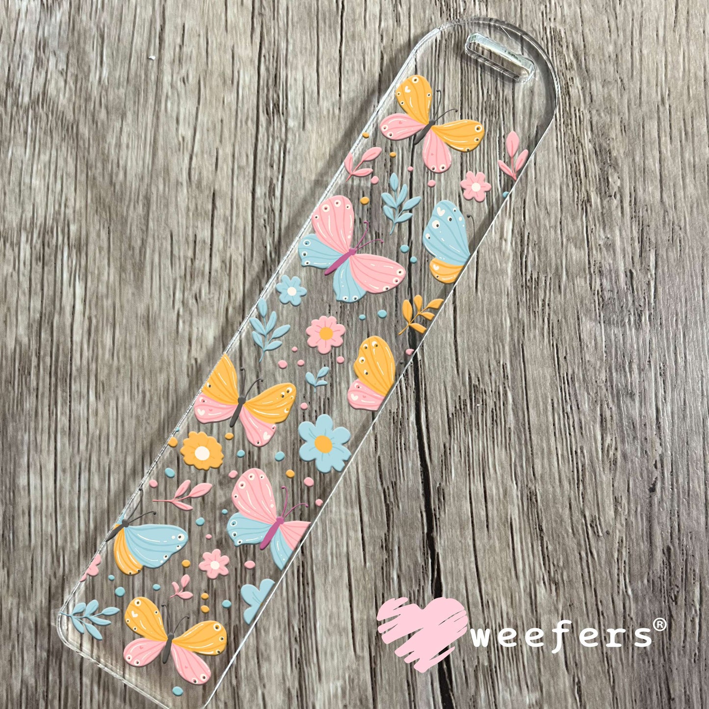 Blue and Orange Butterflies UV DTF Cup Wrap Bookmark Weefers