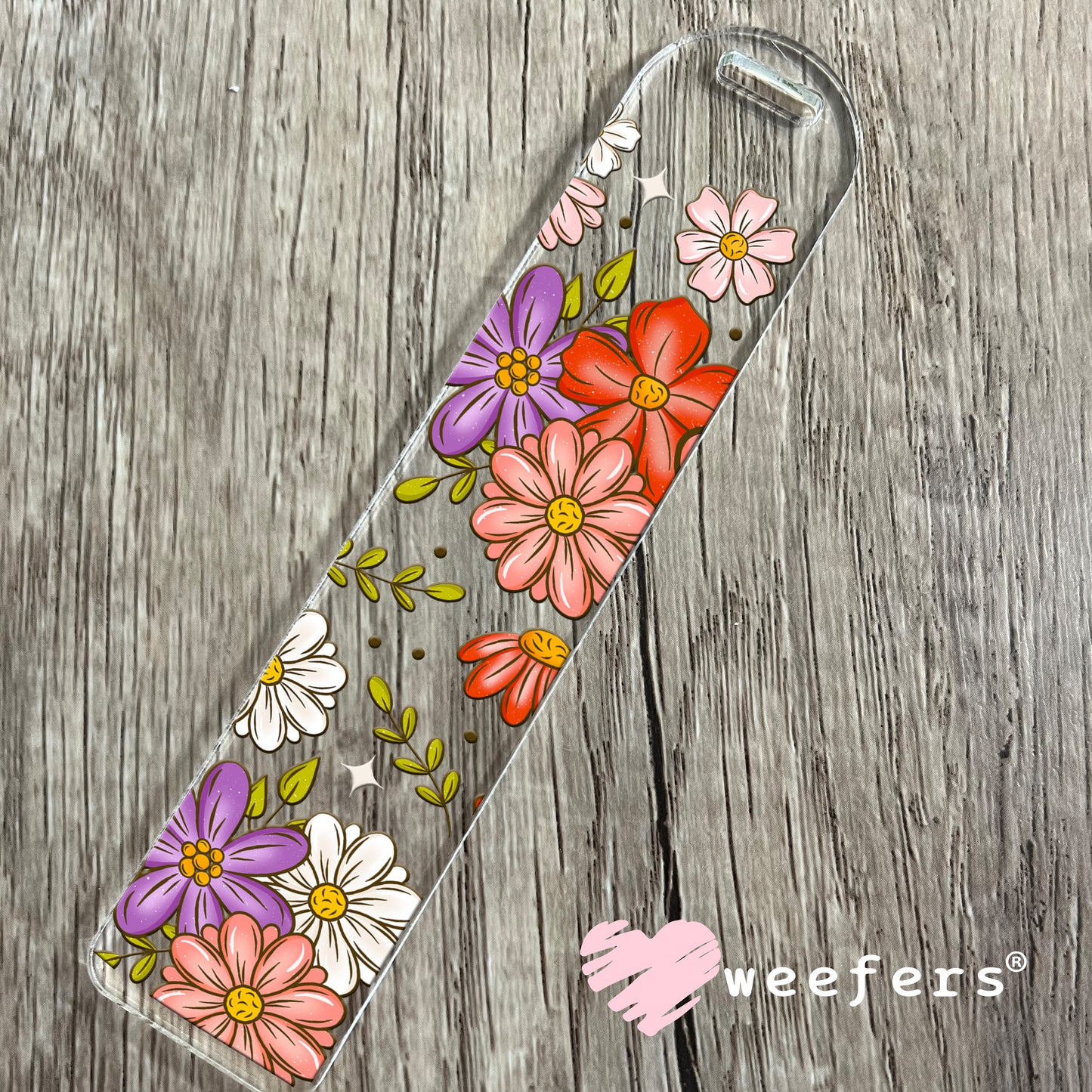 Coral Purple and Red Flower Swag UV DTF Cup Wrap Bookmark Weefers