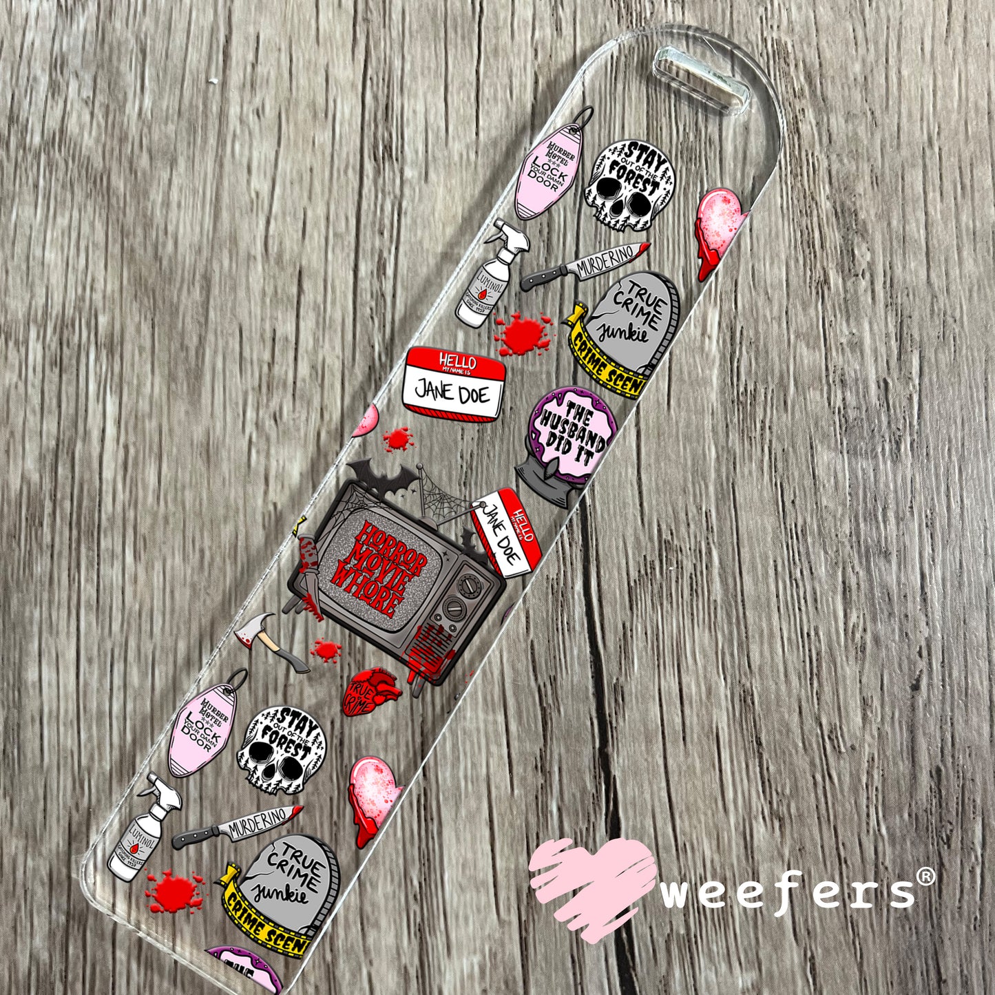 Horror Movie Whore UV DTF Cup Wrap - Weefers® Exclusive Bookmark Weefers