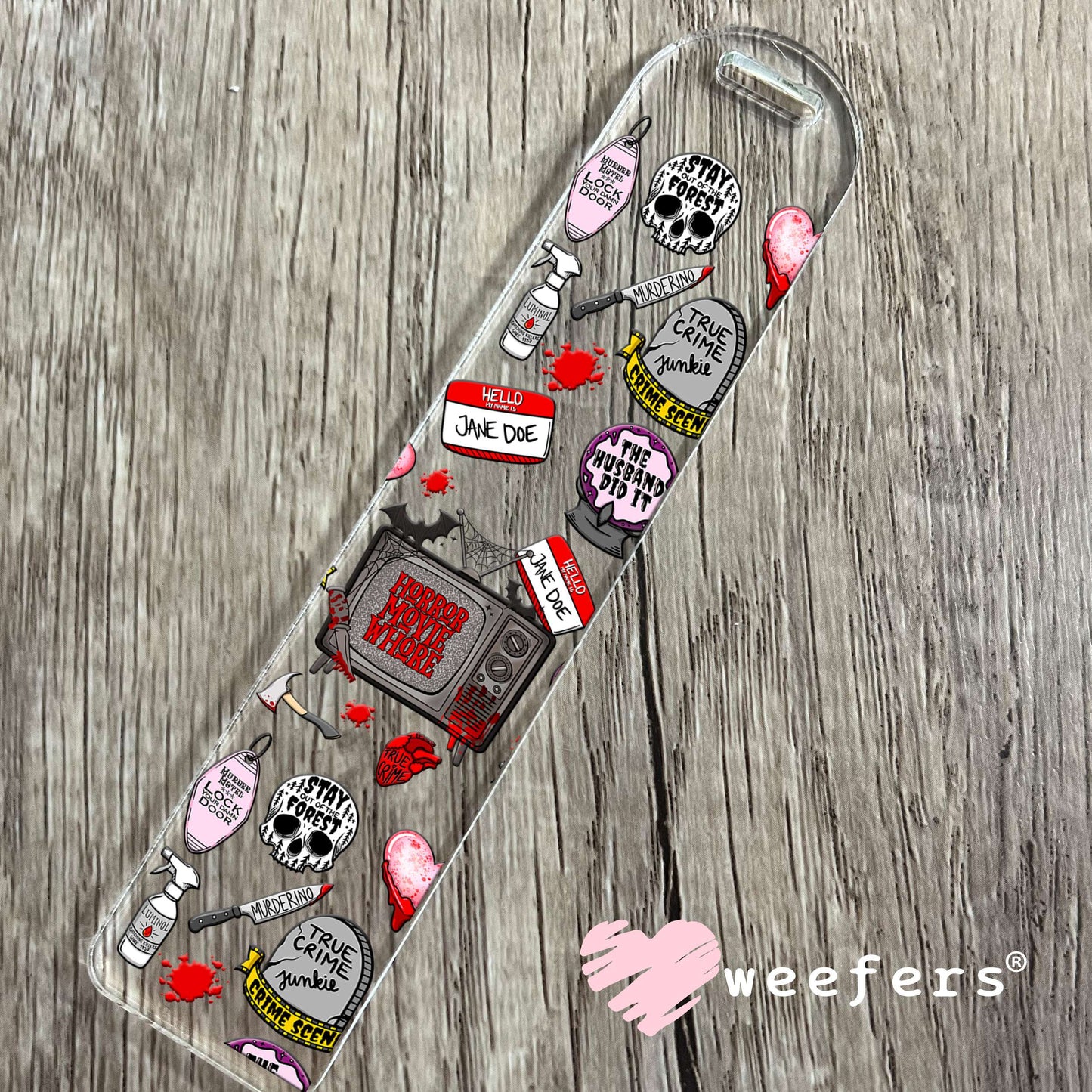Horror Movie Whore UV DTF Cup Wrap - Weefers® Exclusive Bookmark Weefers