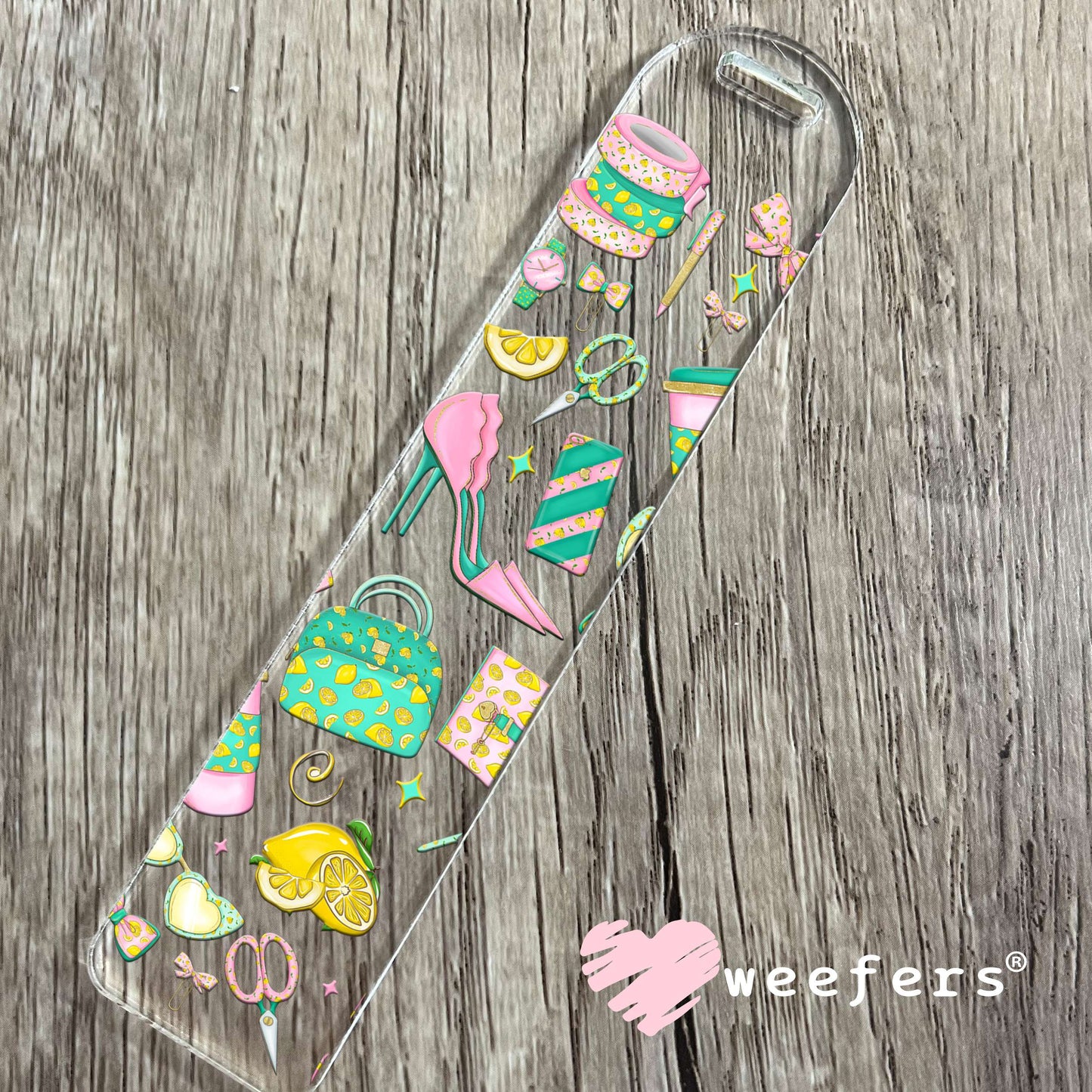 Lemon Pink and Green Girl Planner UV DTF Cup Wrap - Exclusive WEEFERS WRAP Bookmark Weefers