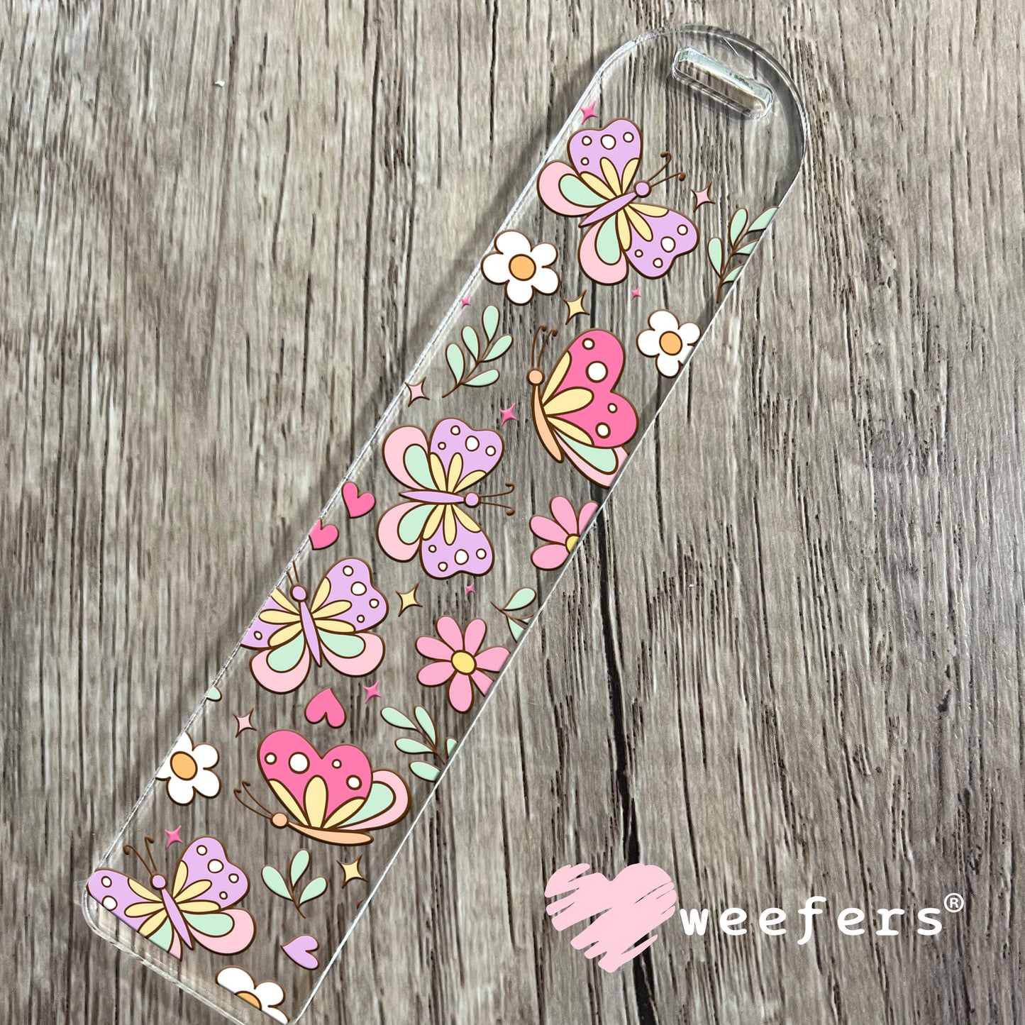 Purple and Pink Butterflies UV DTF Cup Wrap Bookmark Weefers