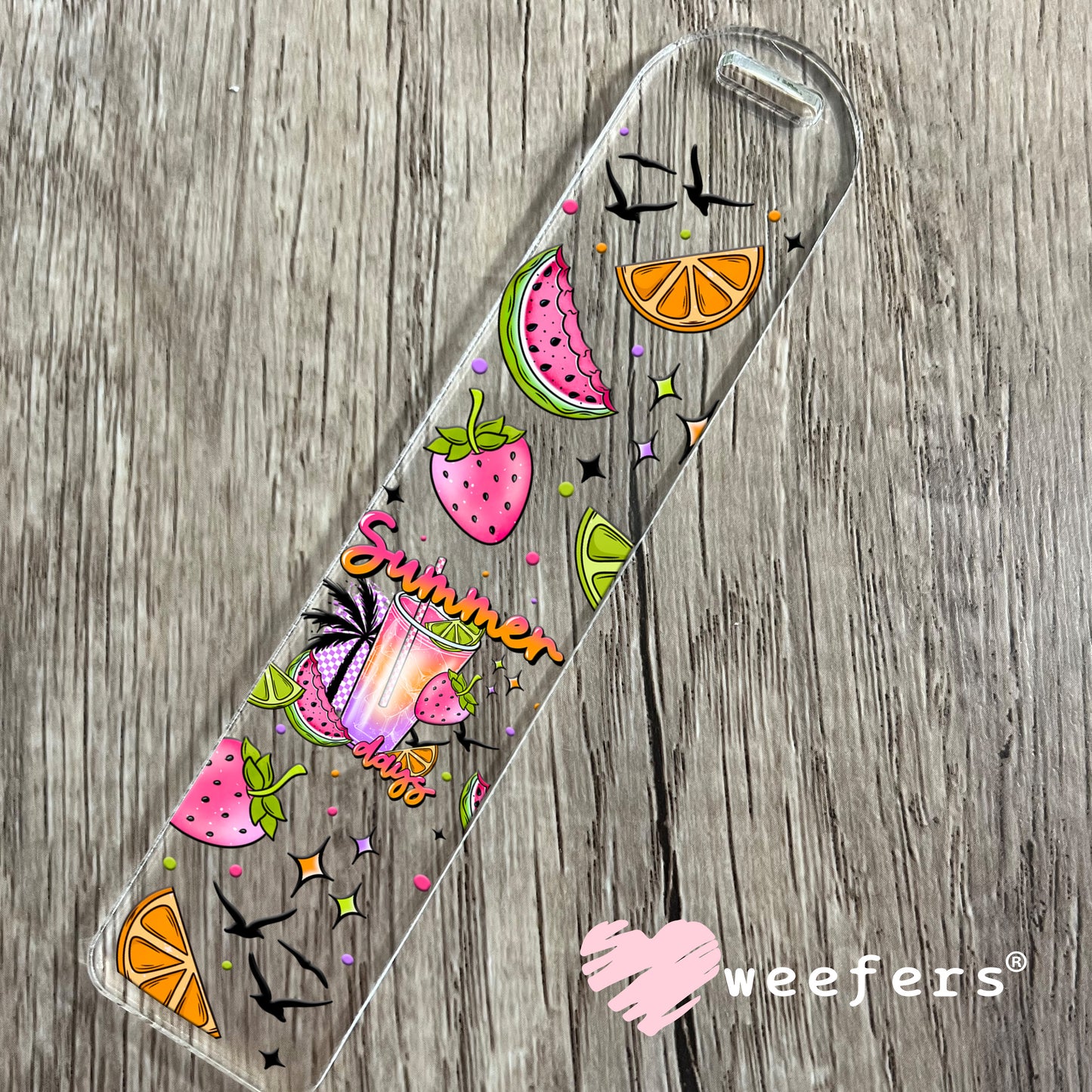 Summer Days Limes Oranges and Strawberries UV DTF Cup Wrap Bookmark Weefers
