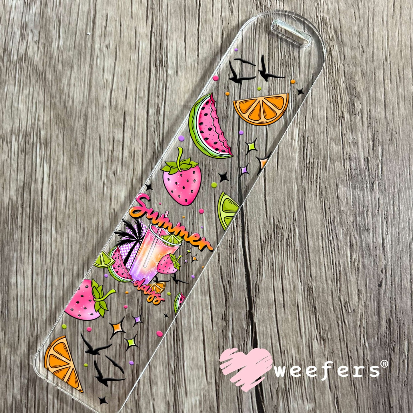 Summer Days Limes Oranges and Strawberries UV DTF Cup Wrap Bookmark Weefers