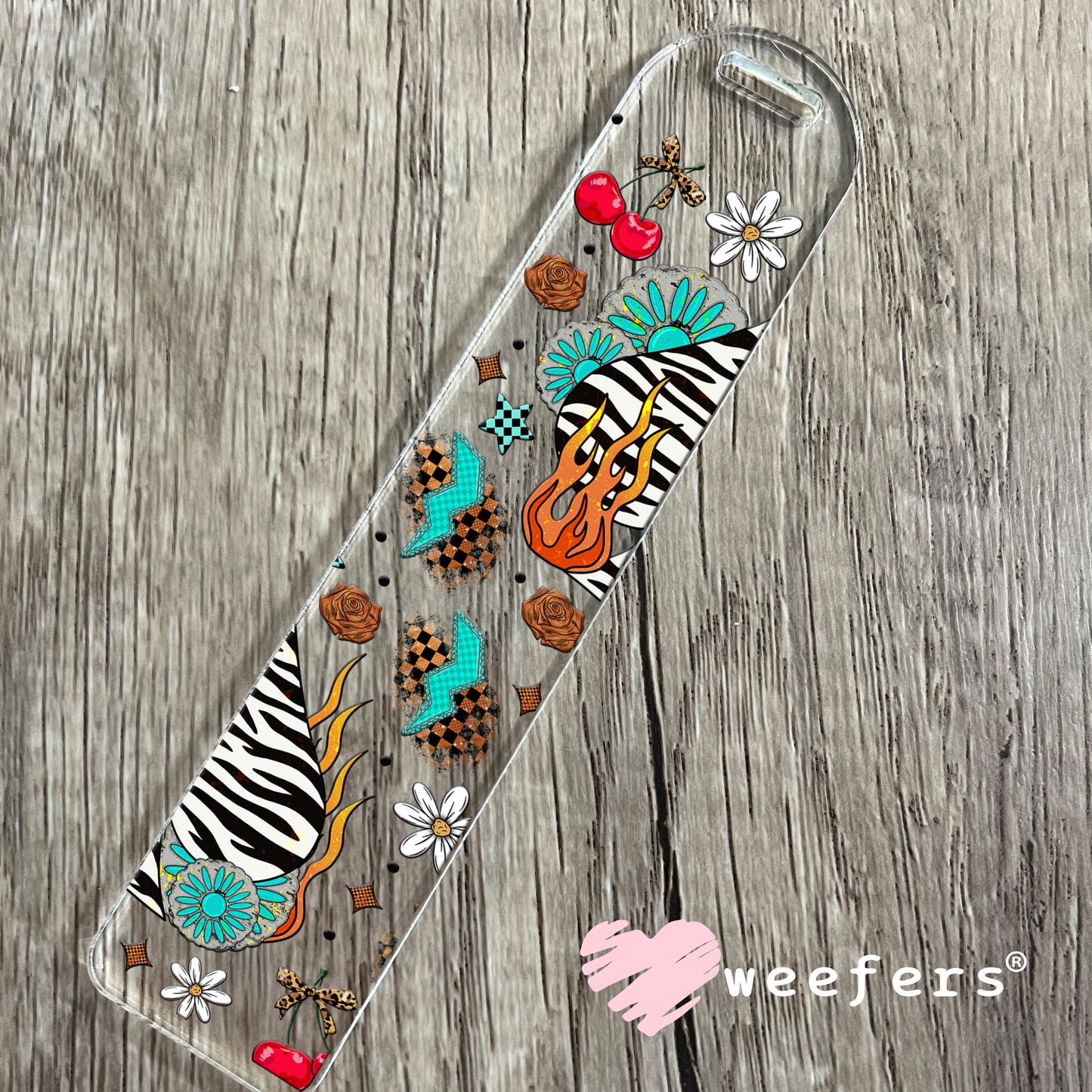 Zebra Spade Lightening Bolts UV DTF Cup Wrap - Weefers® Exclusive Wrap Bookmark Weefers