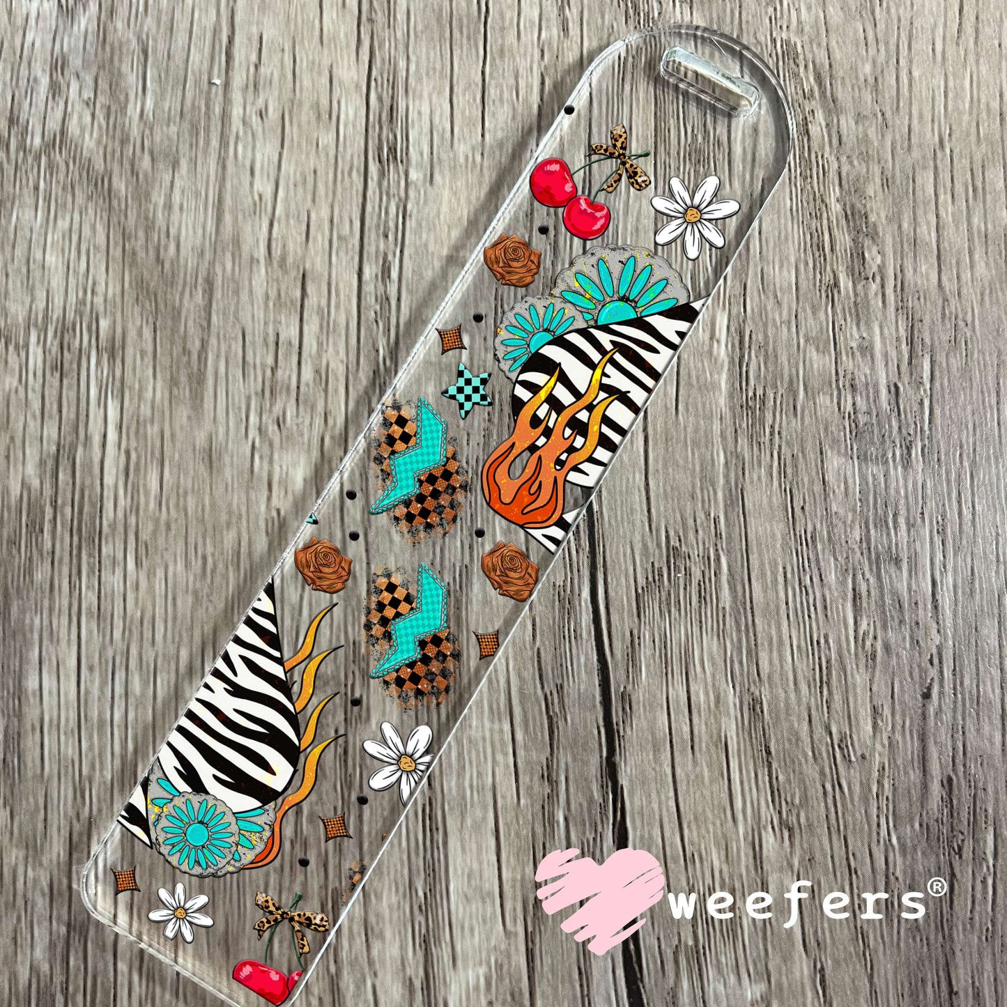 Zebra Spade Lightening Bolts UV DTF Cup Wrap - Weefers® Exclusive Wrap Bookmark Weefers