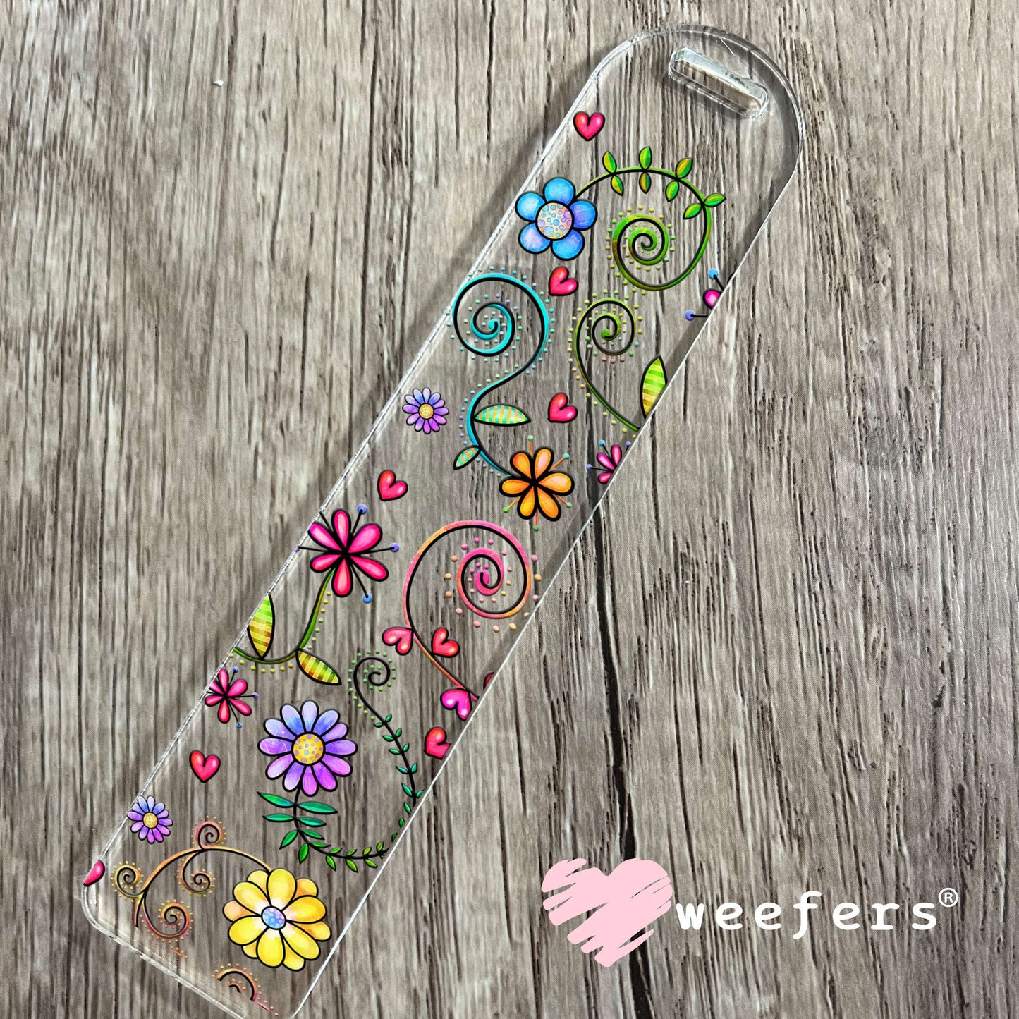 Whimsical Flowers UV DTF Cup Wrap - Weefers Exclusive Wrap Bookmark Weefers