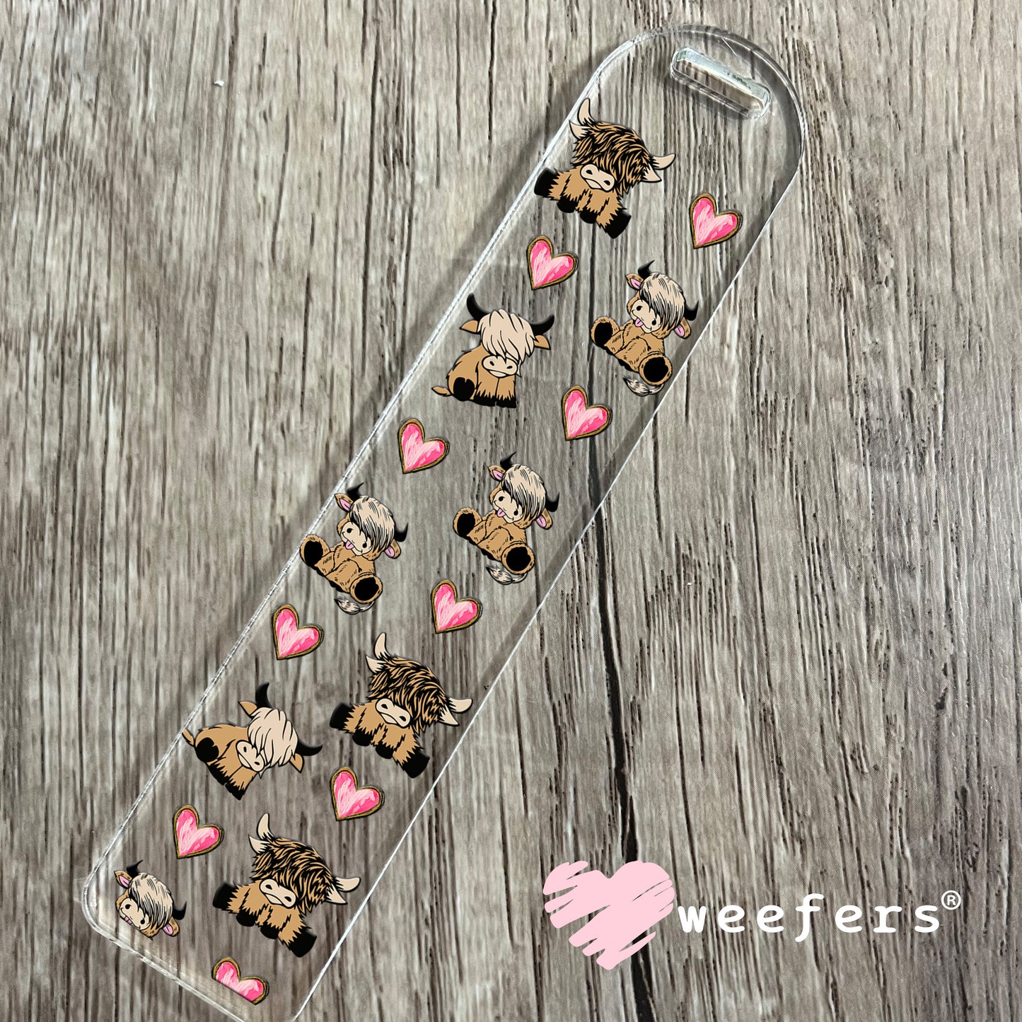 Baby Highlanders and Hearts UV DTF Cup Wrap - Weefers Exclusive Wrap Bookmark Weefers
