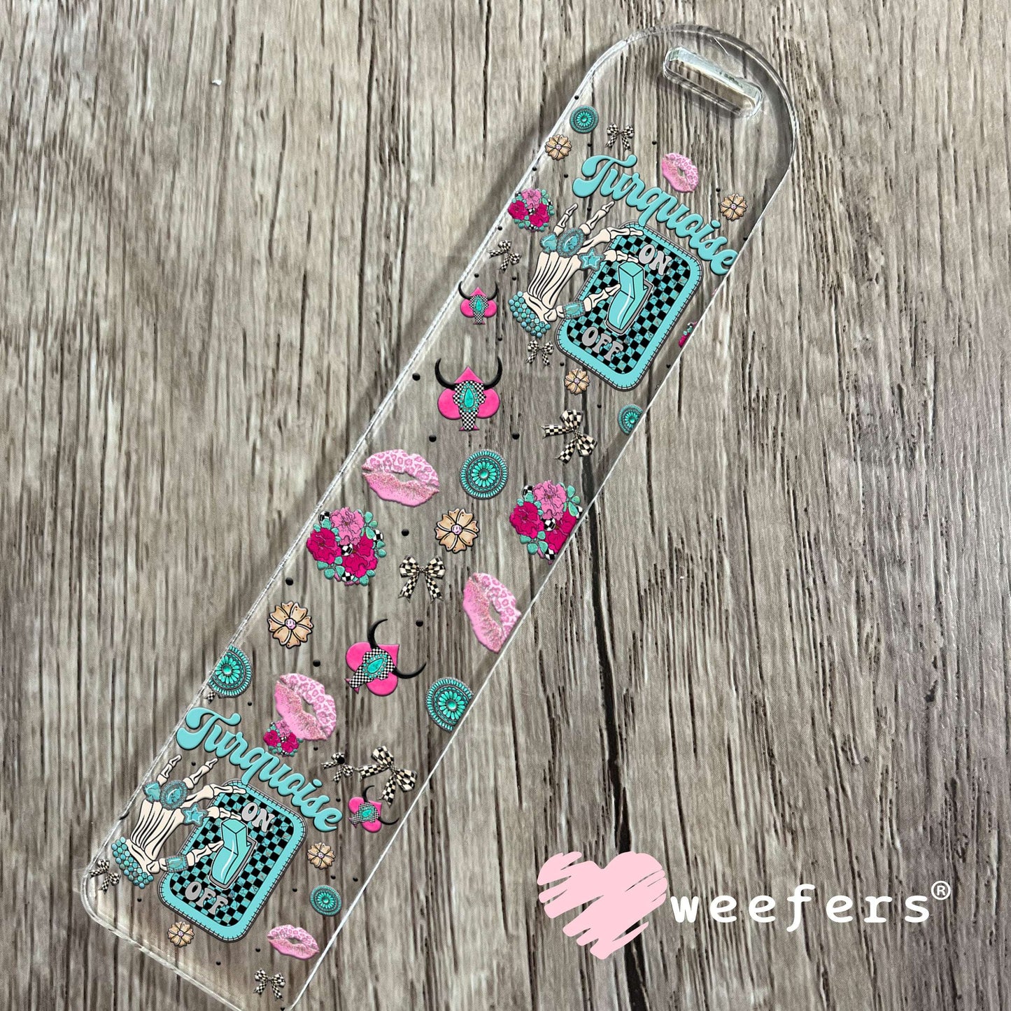 Turquoise On UV DTF Cup Wrap - Weefers Exclusive Wrap Bookmark Weefers