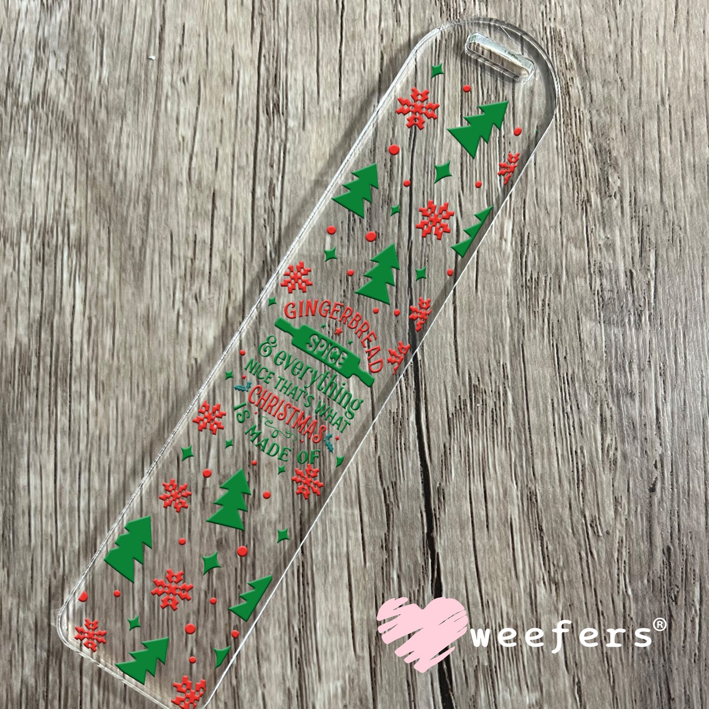 Gingerbread Spice Christmas UV DTF Cup Wrap Bookmark Weefers