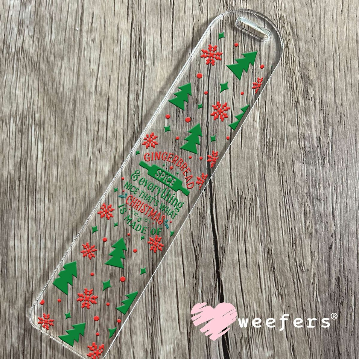 Gingerbread Spice Christmas UV DTF Cup Wrap Bookmark Weefers