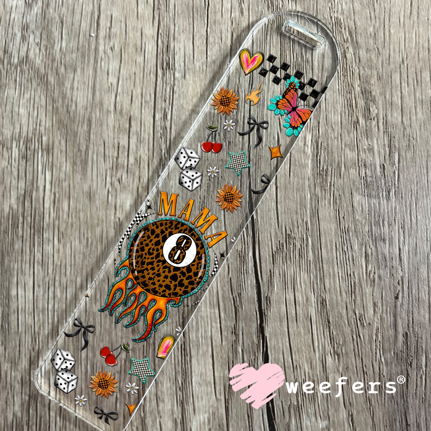 Mama Leopard Eightball UV DTF Cup Wrap - Weefers Exclusive Wrap Bookmark Weefers
