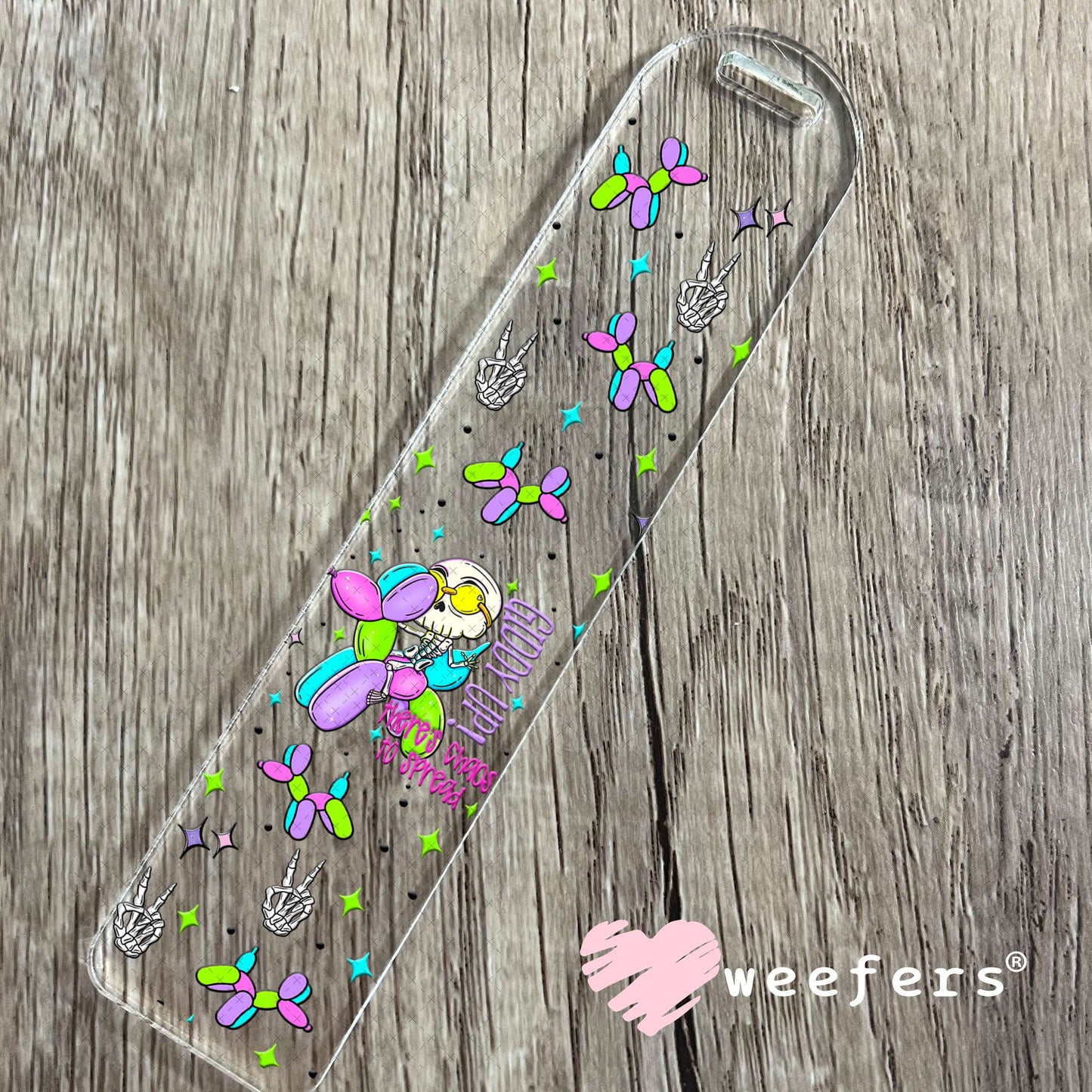 Giddy Up There's Chaos to Be Served Balloon Dog UV DTF Cup Wrap - Weefers Exclusive Wrap Bookmark Weefers