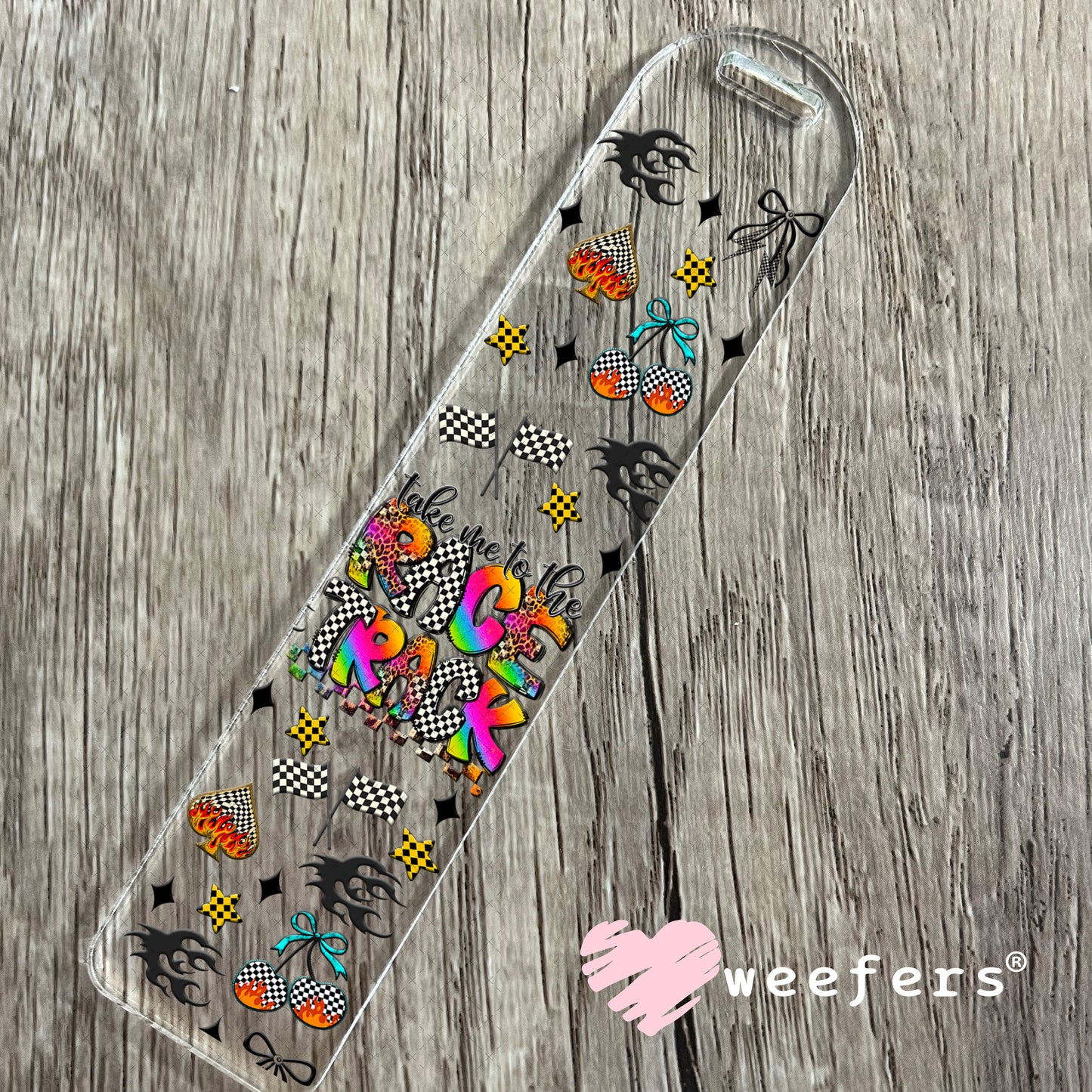 Take Me to the Racetrack UV DTF Cup Wrap - Weefers Exclusive Wrap Bookmark Weefers