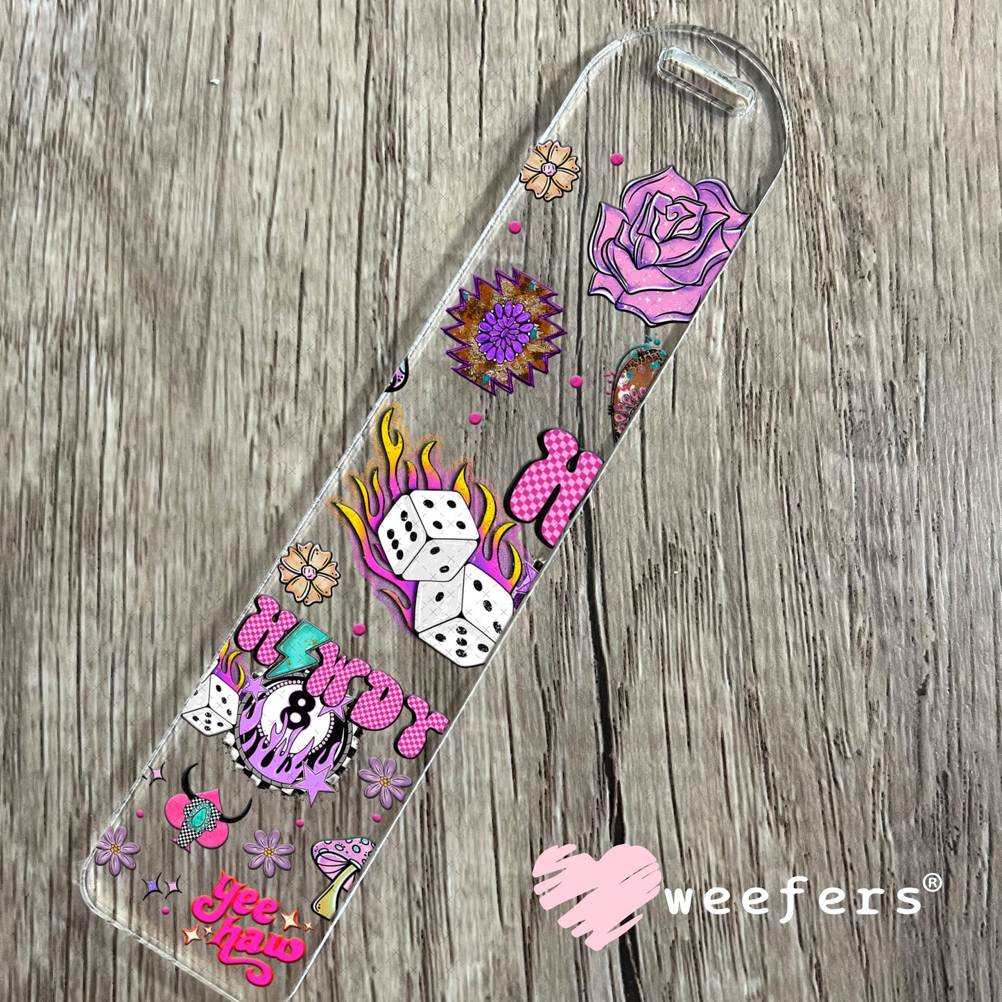 Howdy Purple Eightball UV DTF Cup Wrap - Weefers Exclusive Wrap Bookmark Weefers