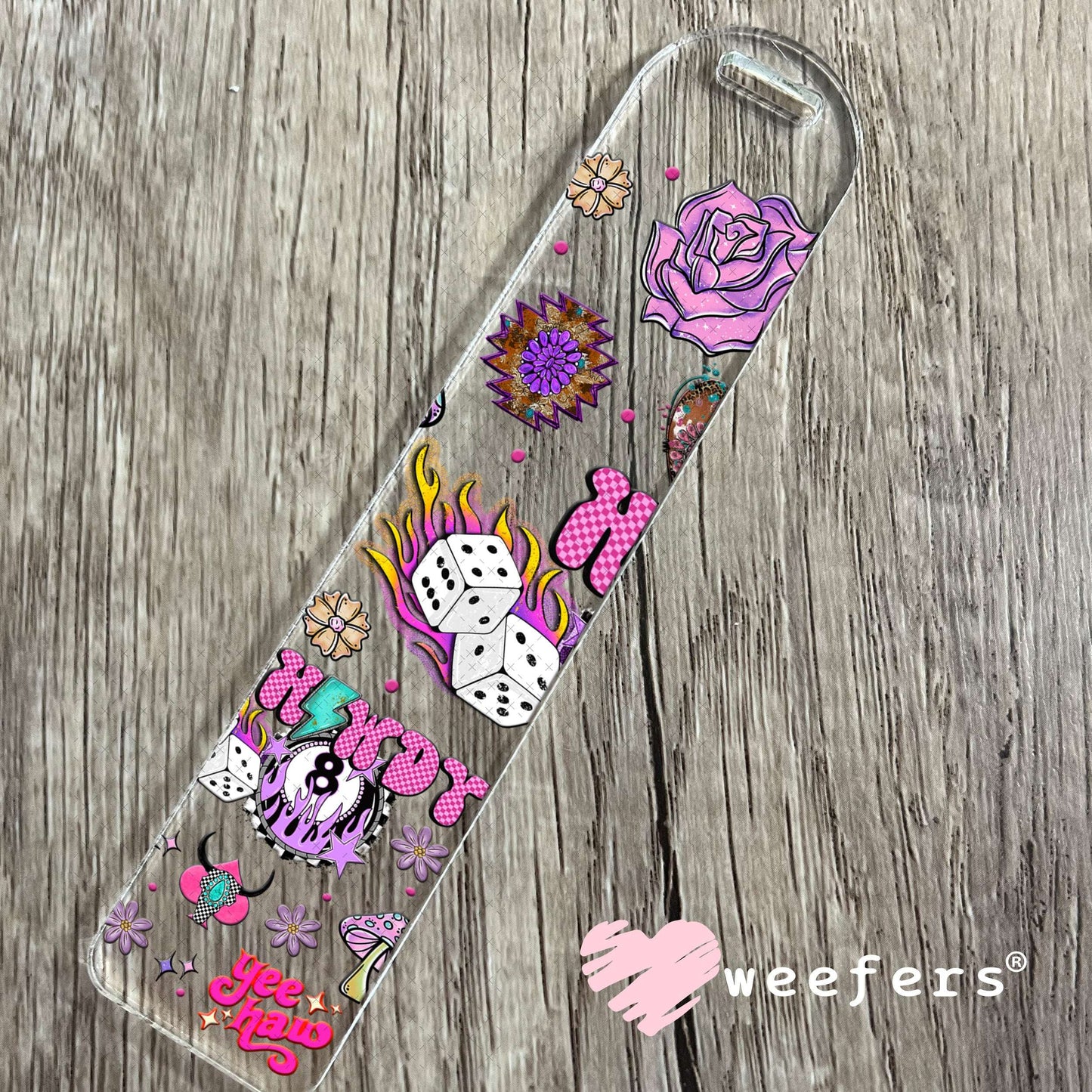 Howdy Purple Eightball UV DTF Cup Wrap - Weefers Exclusive Wrap Bookmark Weefers