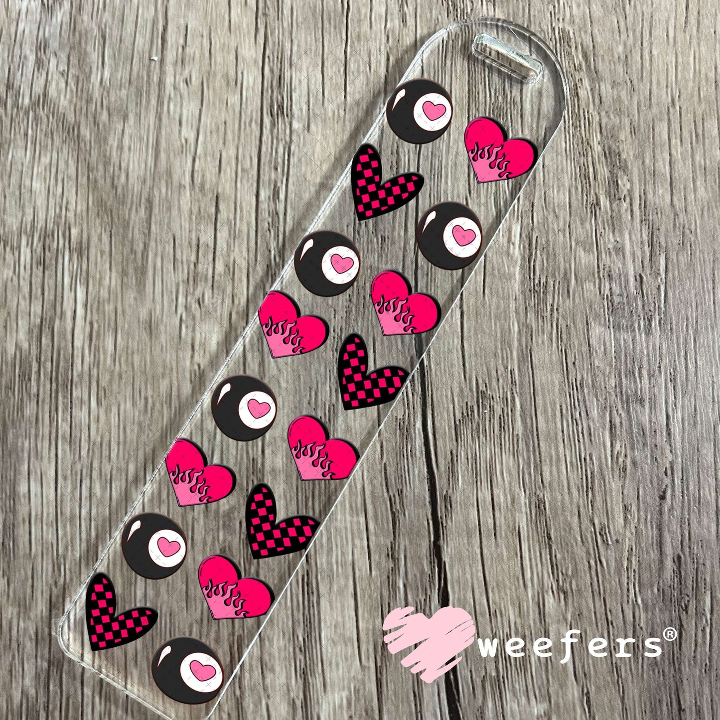 Fire Heart UV DTF Cup Wrap - Weefers Exclusive Wrap Bookmark Weefers